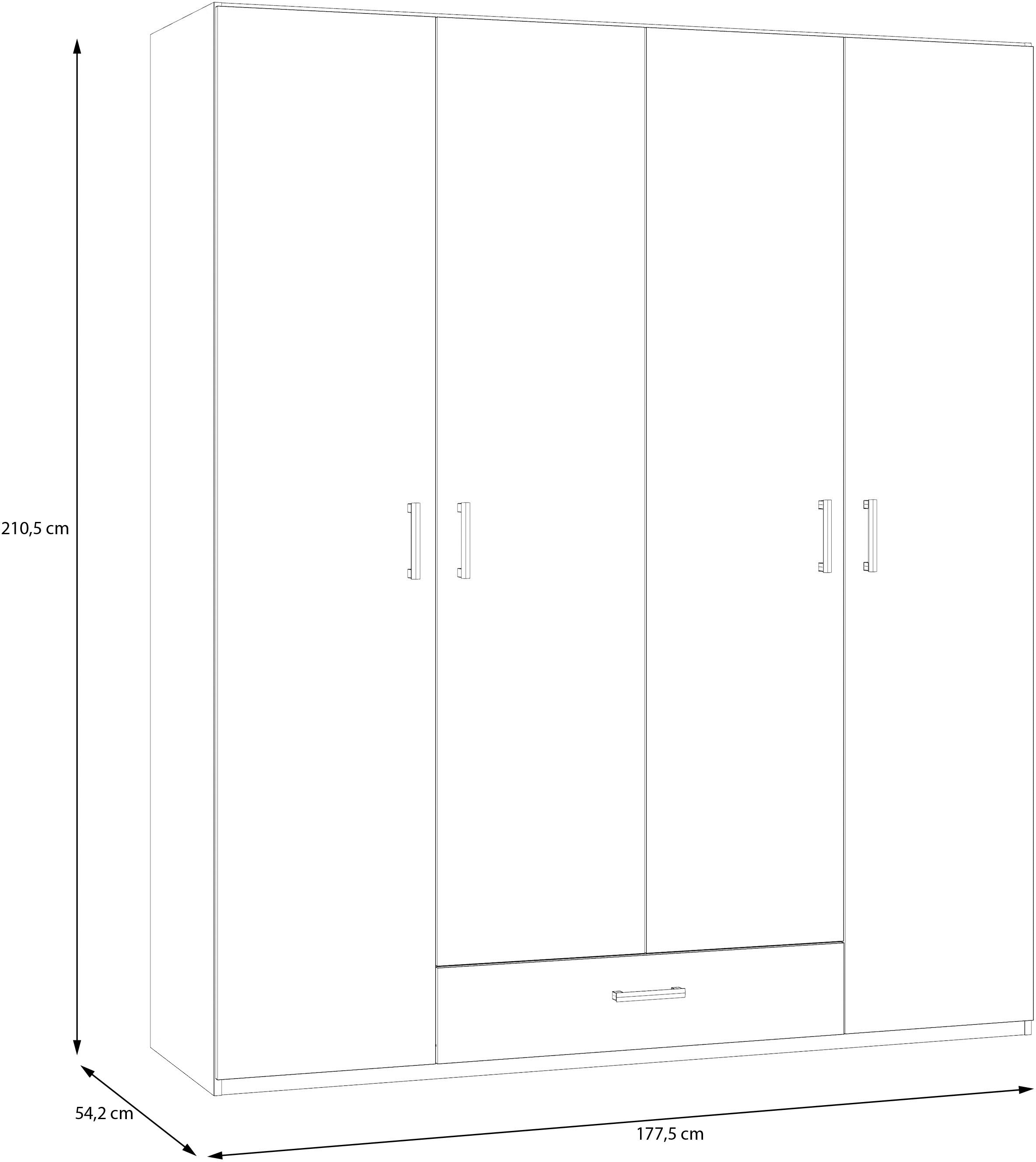 FORTE Drehtürenschrank, Drehtürenschrank, sehr viel Stauraum