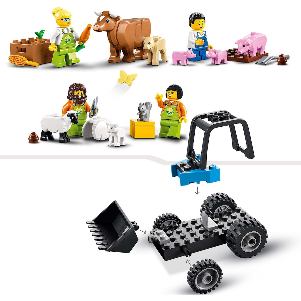 LEGO® Konstruktionsspielsteine »Bauernhof mit Tieren (60346), LEGO® City«, (230 St.)