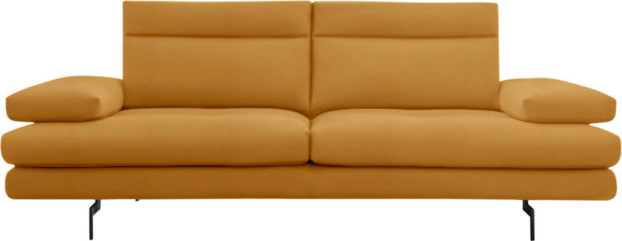 CALIA ITALIA 3,5-Sitzer "Toby Wing, 228 cm breit, italienisches Designsofa, Megasofa" inkl. Sitztiefenverstellung und Armteilfunktion, Füße in Schwarz matt