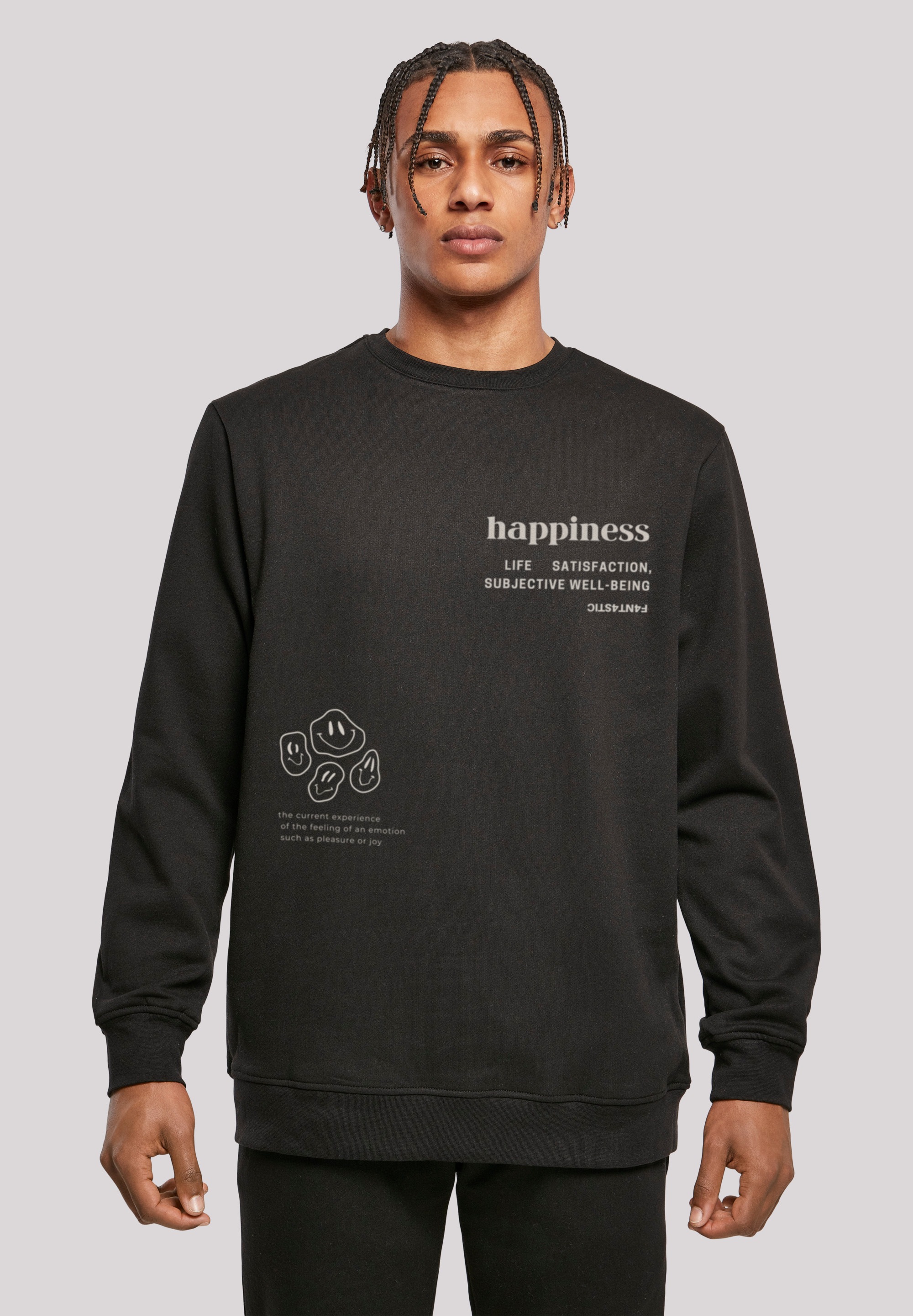 F4NT4STIC Kapuzenpullover "happiness CREWNECK", Print