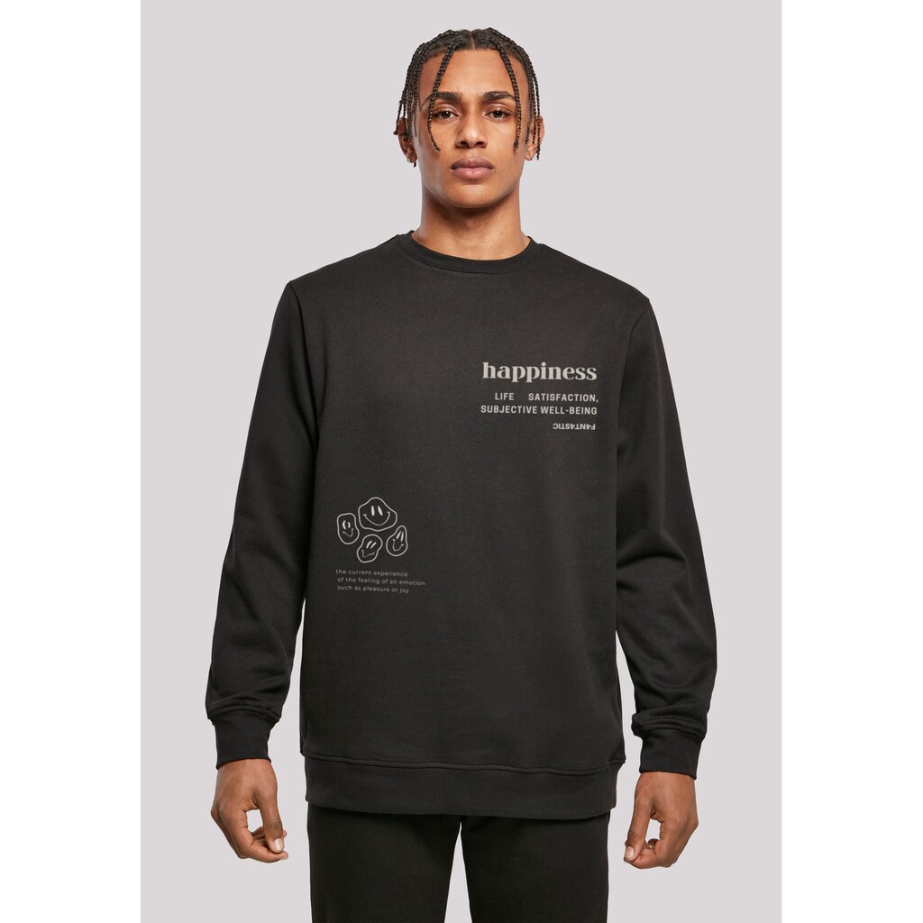 F4NT4STIC Kapuzenpullover »happiness CREWNECK«, Print