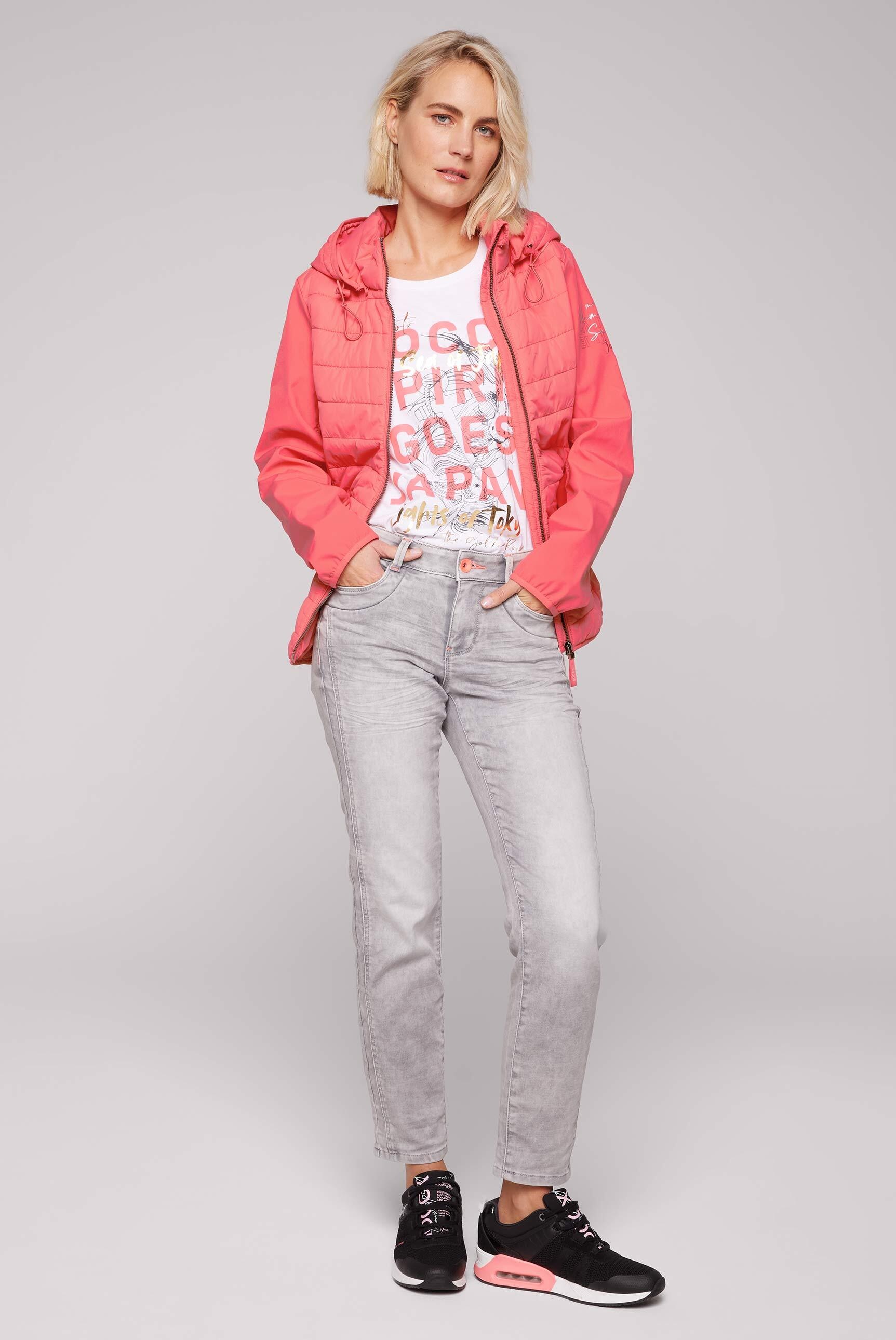 SOCCX Softshelljacke, mit Kapuze, mit elastischem Saumabschluss