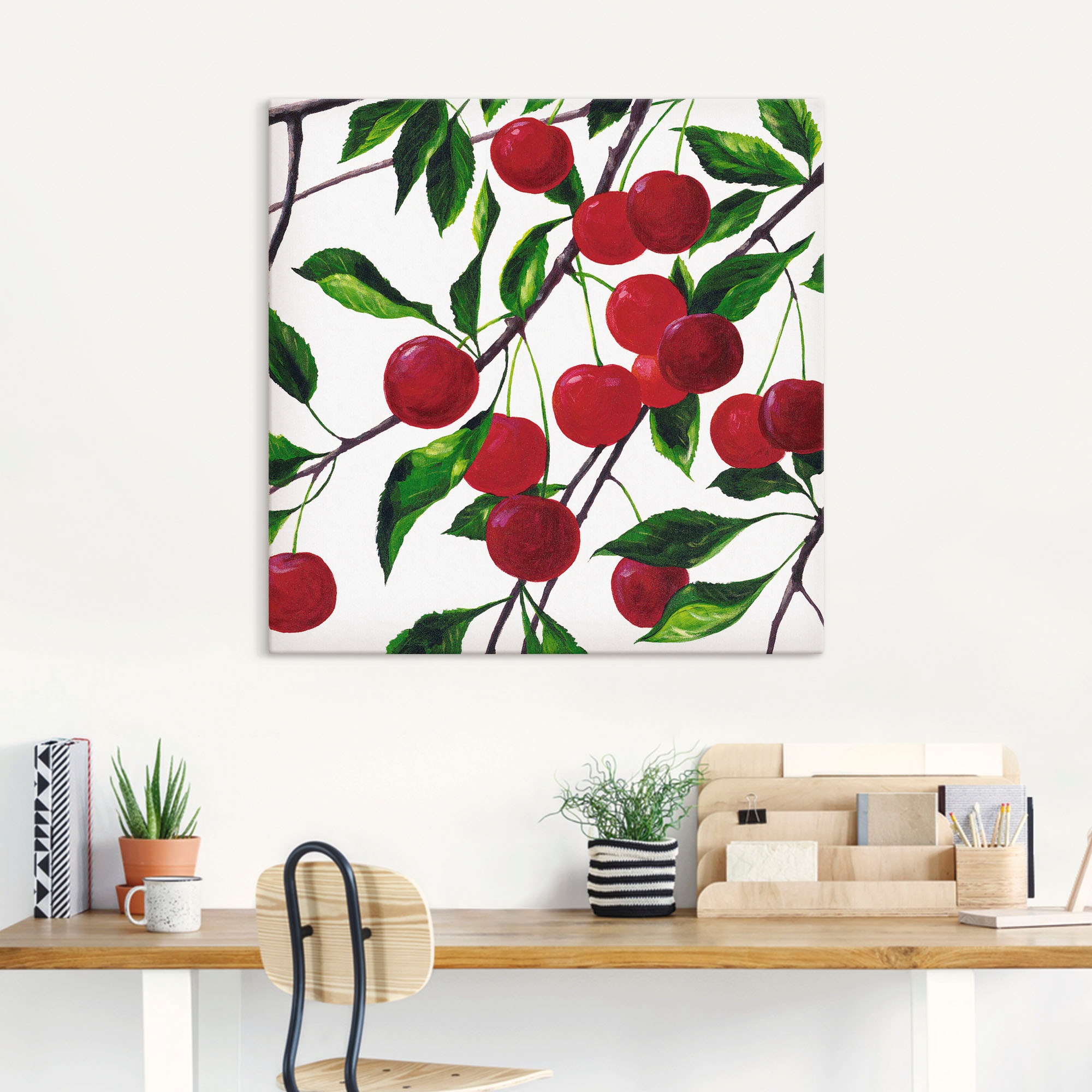 Artland Wandbild »Rote Kirschen«, Bäume, (1 St.), als Alubild, Leinwandbild,  Wandaufkleber oder Poster in versch. Größen bestellen | BAUR