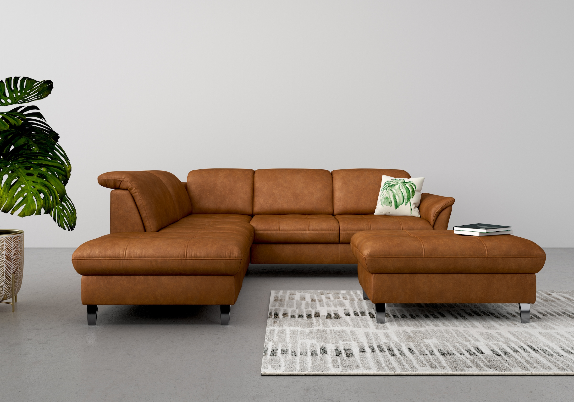 sit&more Ecksofa "Maggiore L-Form" wahlweise mit Kopfteilverstellung, Schlaffunktion und Stauraum