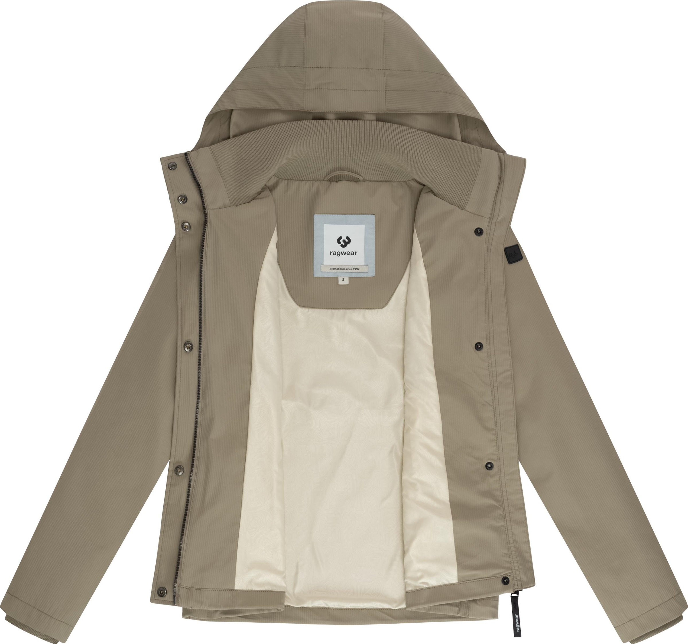 Ragwear Outdoorjacke »Sunniva B«, mit Kapuze, Übergangsjacke wasserdicht mit feiner Rillenstruktur