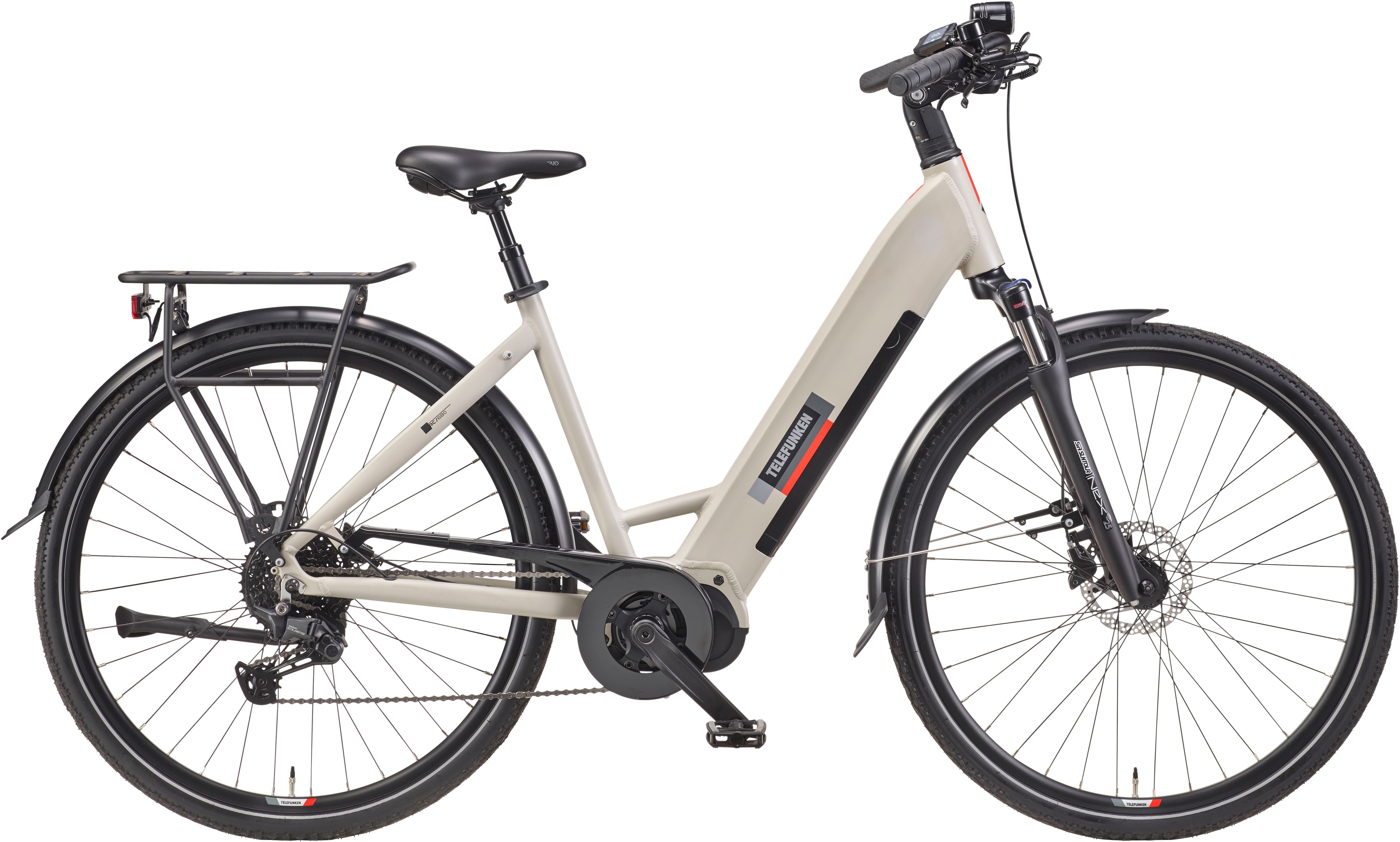 Telefunken "Multitalent RC680" 10 Gang Shimano Kettenschaltung Mittelmotor 250 W 28 Zoll, Straßenzulassung, Scheibenbremsen, Pedelec, Elektrofahrrad für Damen u. Herren