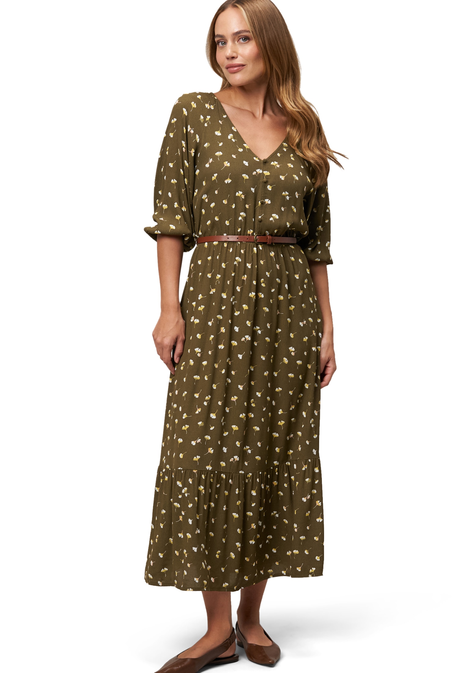 Zero Maxikleid "zero Maxikleid mit Volants", Gürtel günstig online kaufen