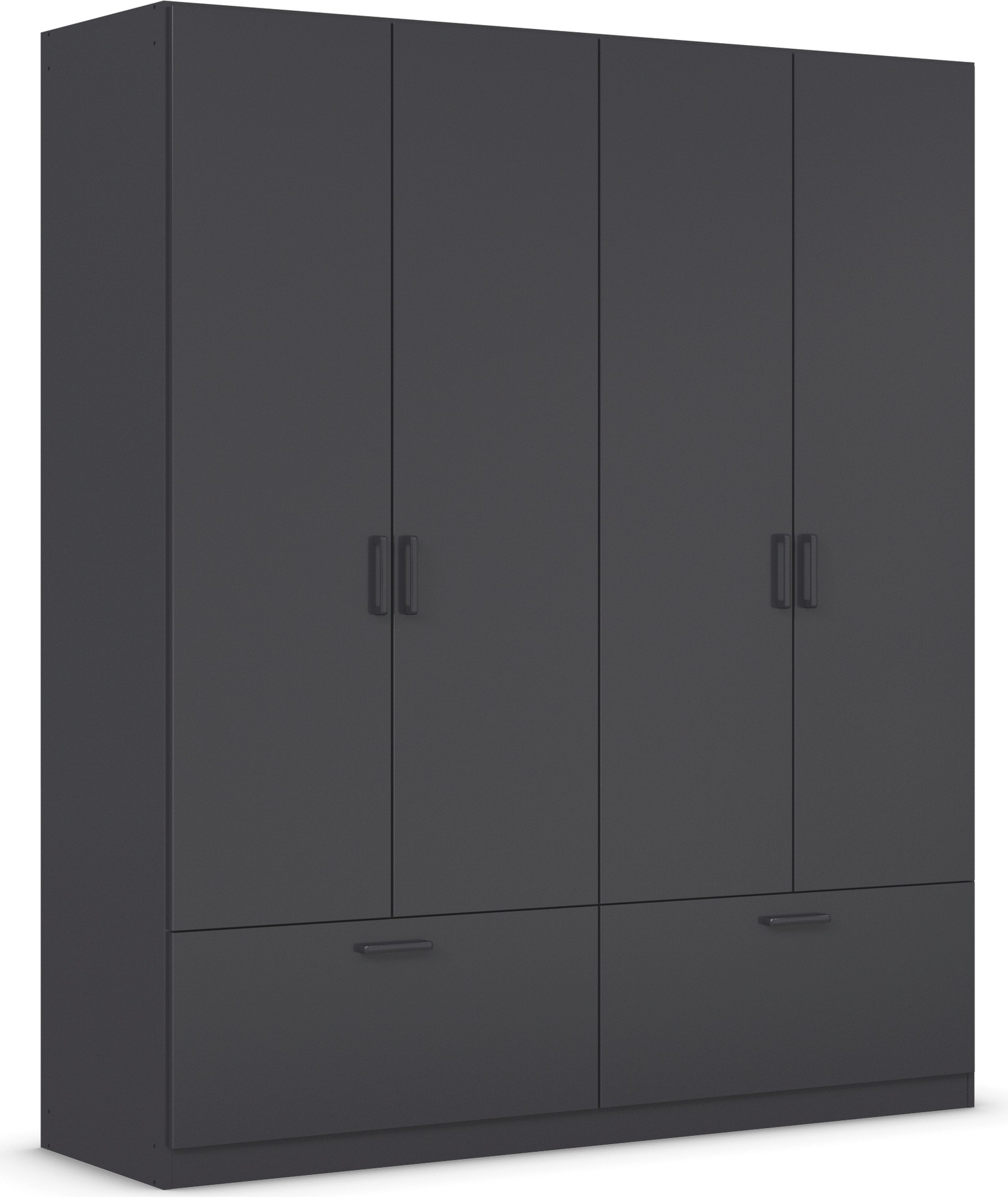 rauch Drehtürenschrank »Kleiderschrank Schrank Garderobe Wäscheschrank BARI«, mit Schubkästen und modernem Griff in Graumetallic MADE IN GERMANY