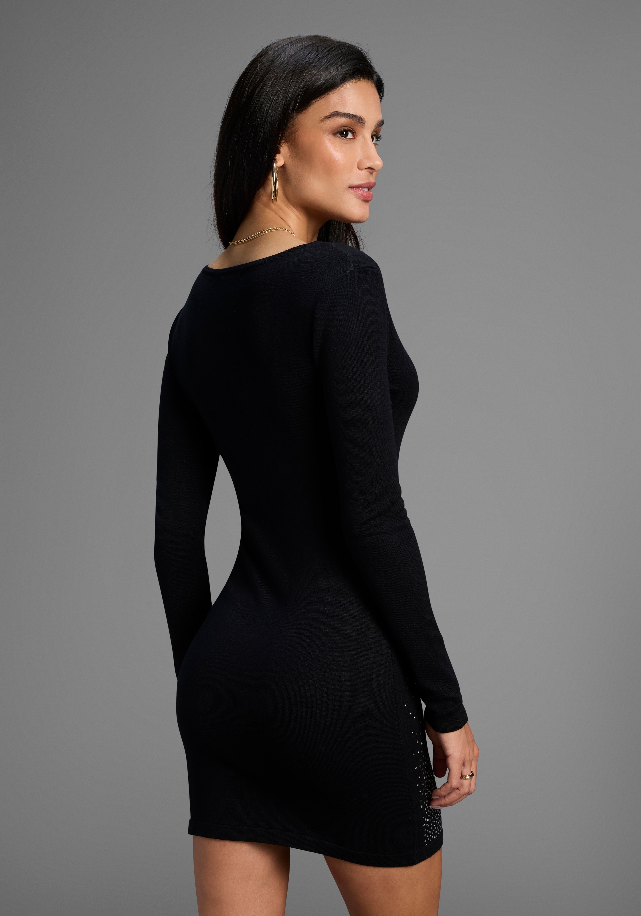 Melrose Strickkleid für elegante Anlässe, Mini-Länge, mit Glitzerdetails günstig online kaufen