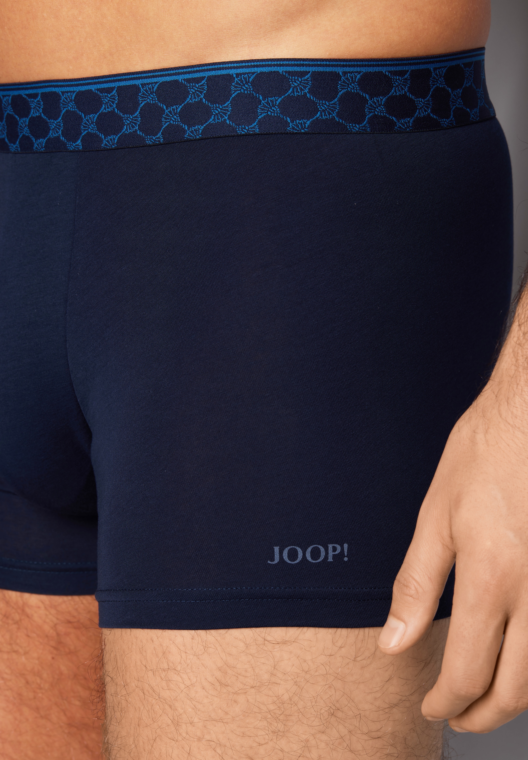 JOOP! Boxershorts »Everyday« 3er Pack,  ohne Eingriff, Cornflower-Logobund, Baumwollmix