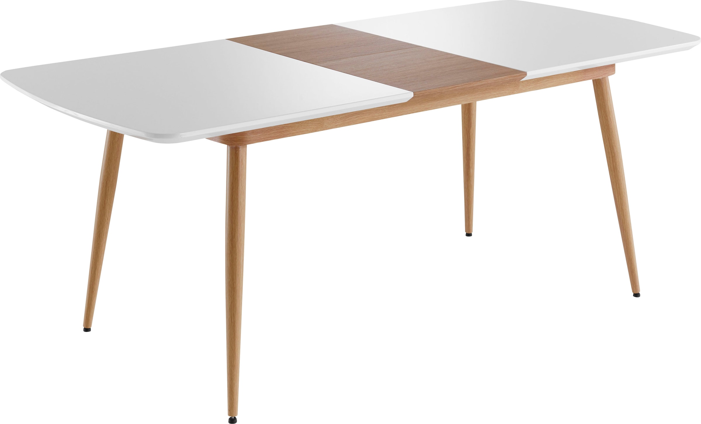 INTER-FURN Esstisch »Bozen«, (1 St.), ausziehbar 160 bis 200 cm, Tischplatte  Weiß Lack, Metallgestell kaufen | BAUR | Esstische