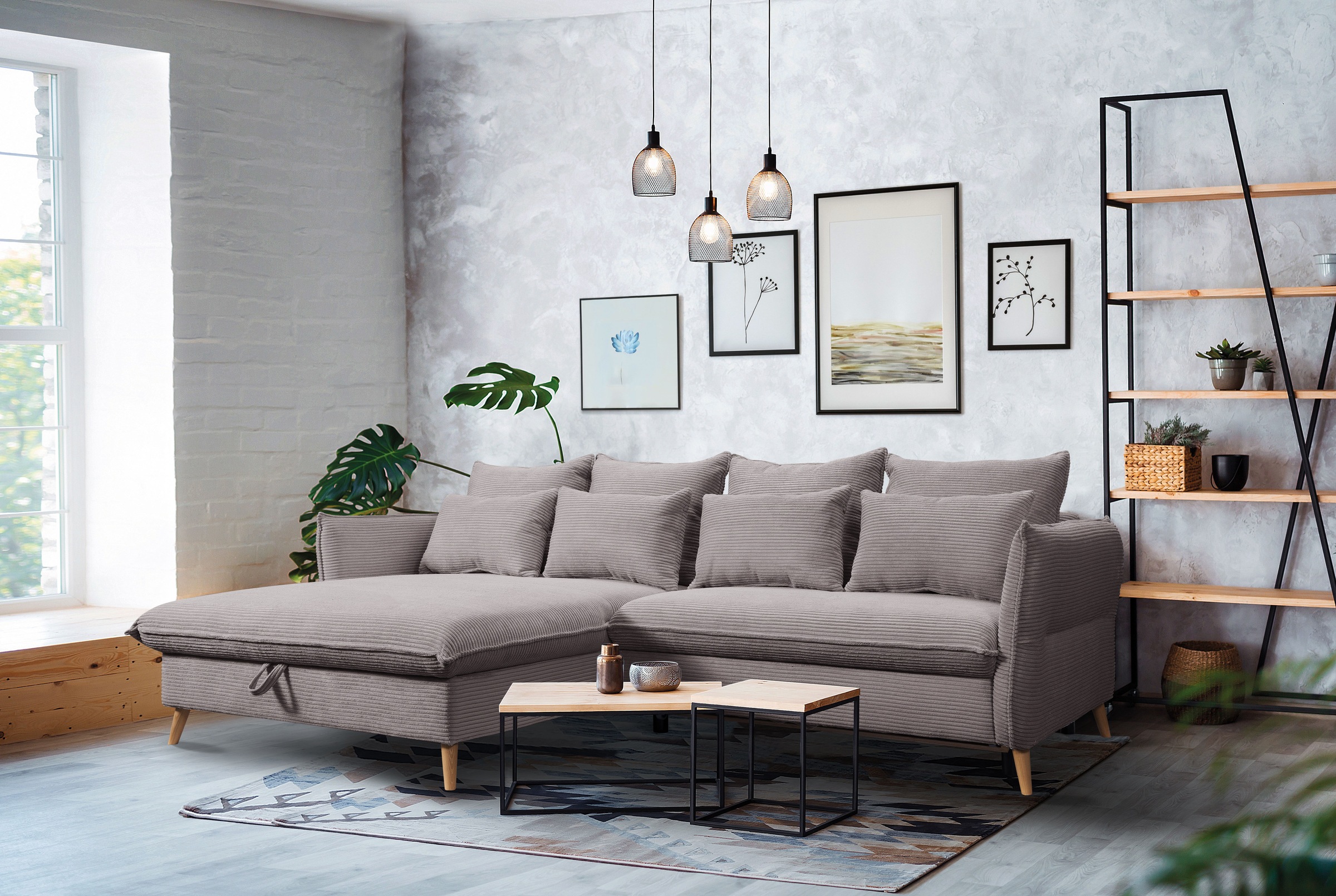 exxpo - sofa fashion Ecksofa "WALPY, elegant & modern, bequem, schmale Arml günstig online kaufen