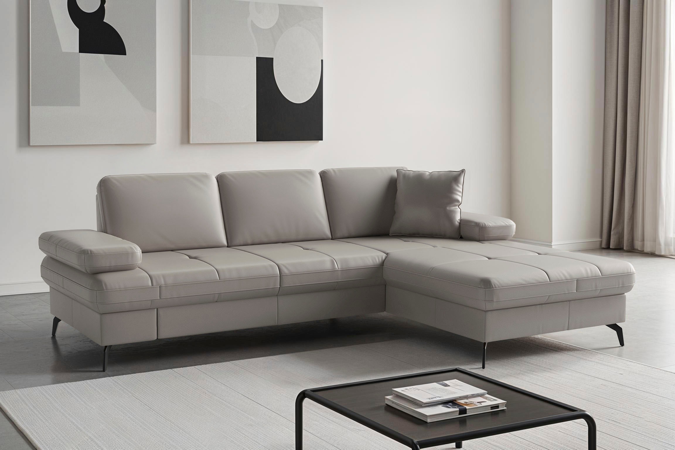 sit&more Ecksofa "Morris Jubi, Recamiere, Breite 247 cm" mit Armteilfunktio günstig online kaufen