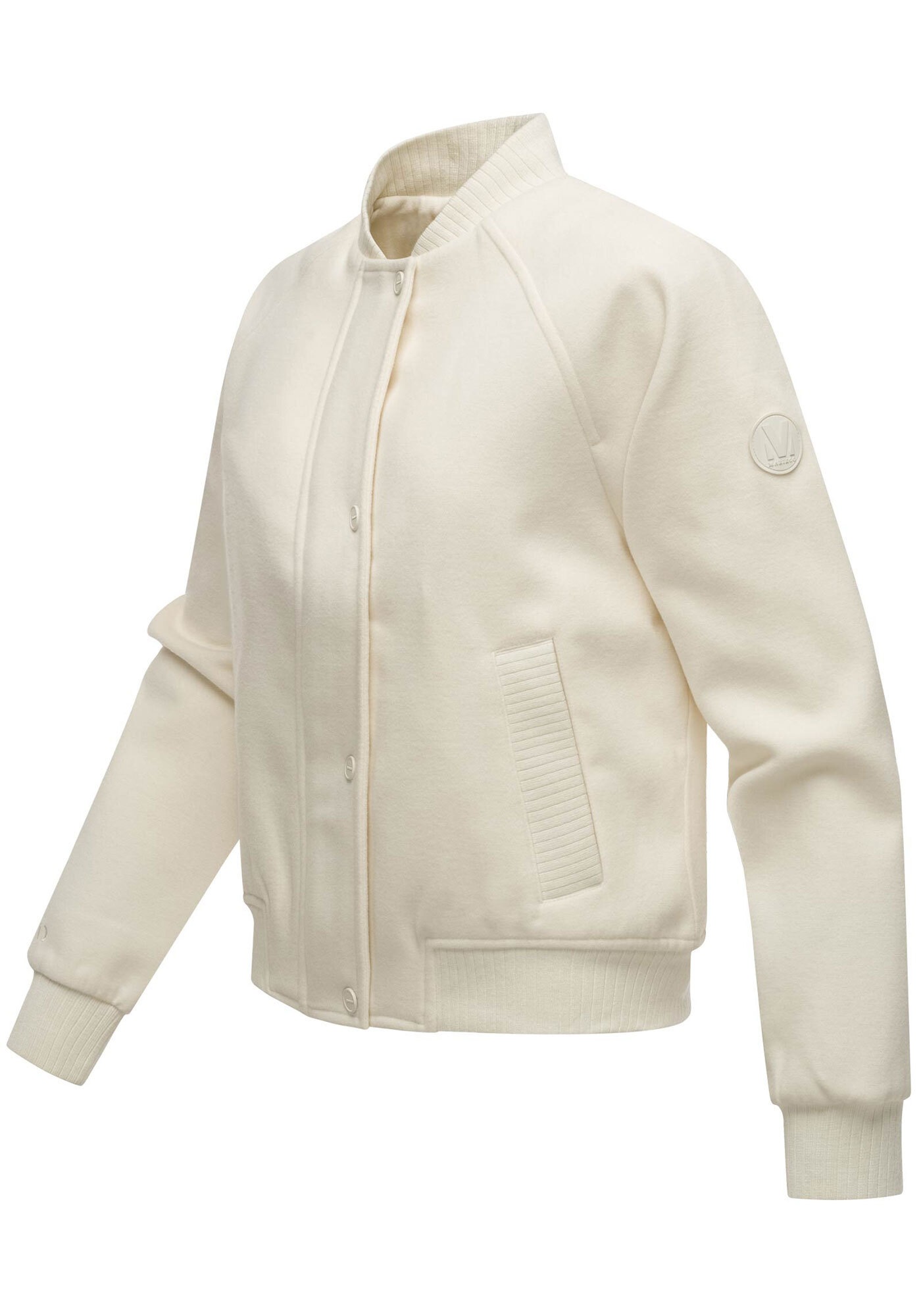 Marikoo Collegejacke »Zunaa«, Modische Jacke im Collegejacken-Stil mit Rippbündchen und Raglanärmeln