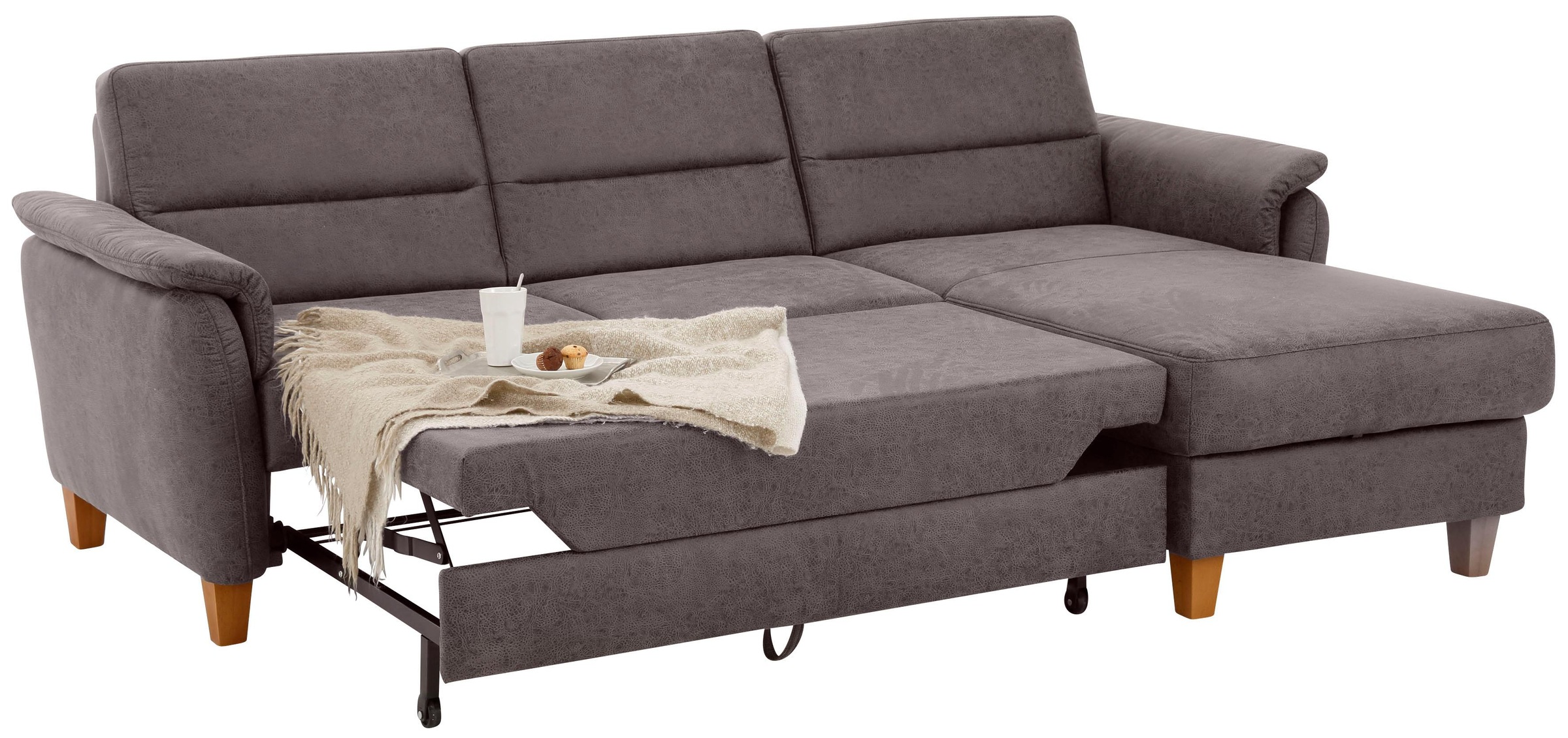Home affaire Ecksofa »Palmera L-Form«, Federkern, wahlweise mit Bettfunktion und mit/ohne Bettkasten