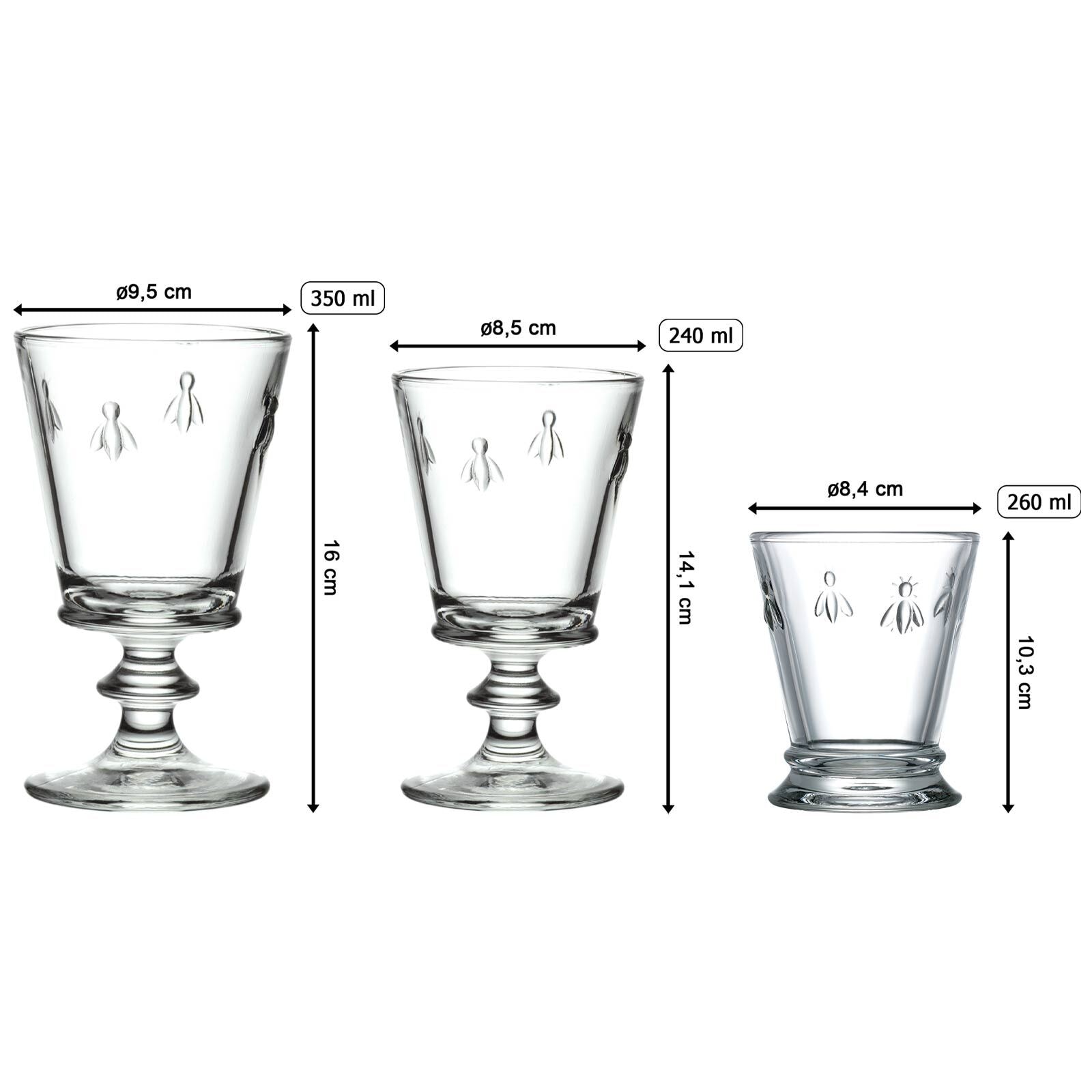 La Rochère France Gläser-Set »Wein- und Wassergläserset Biene Abeille 18er Set transparent« Spülmaschinengeeignet