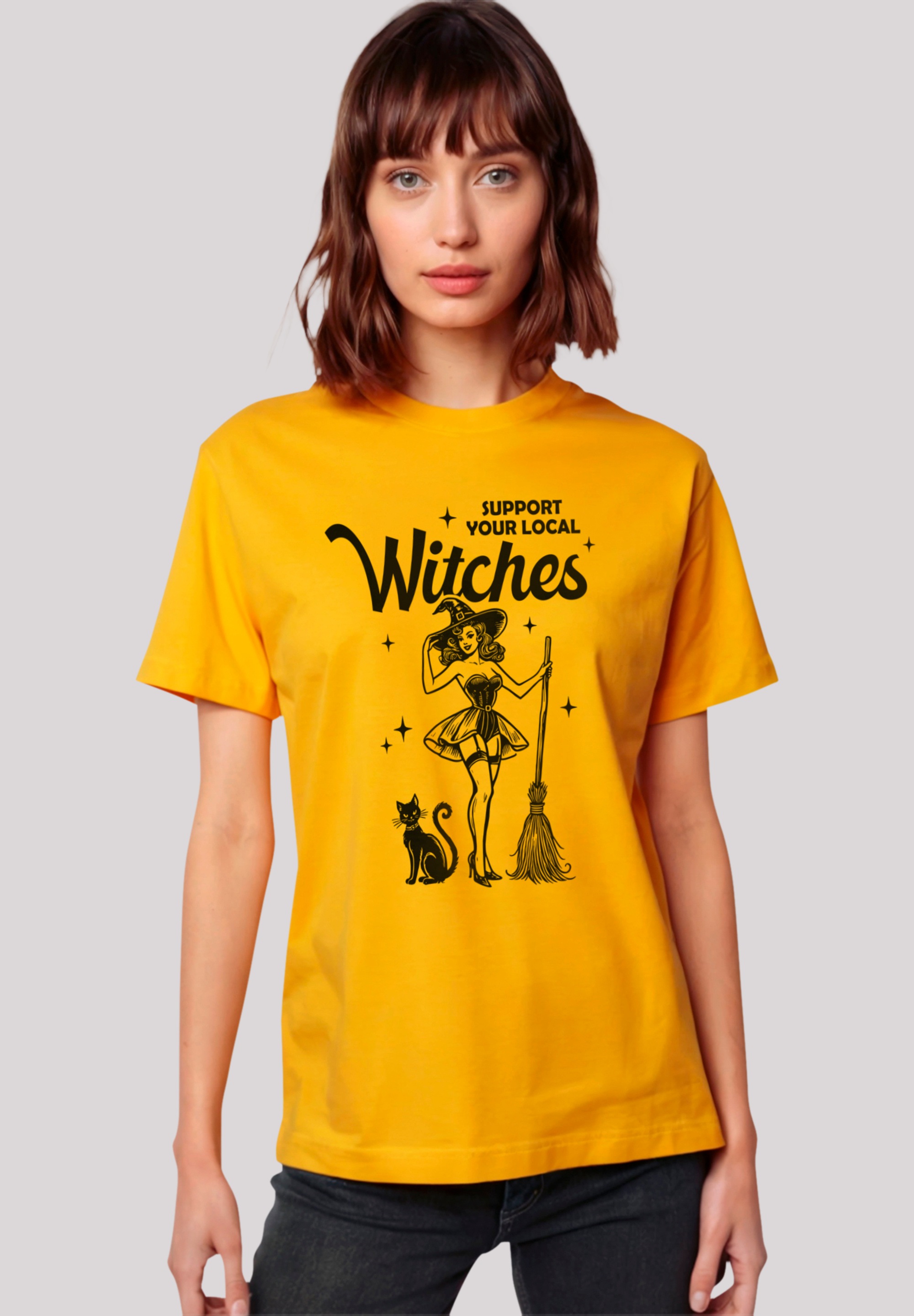 F4NT4STIC T-Shirt "Halloween Witch support your local witches", Premium Qua günstig online kaufen