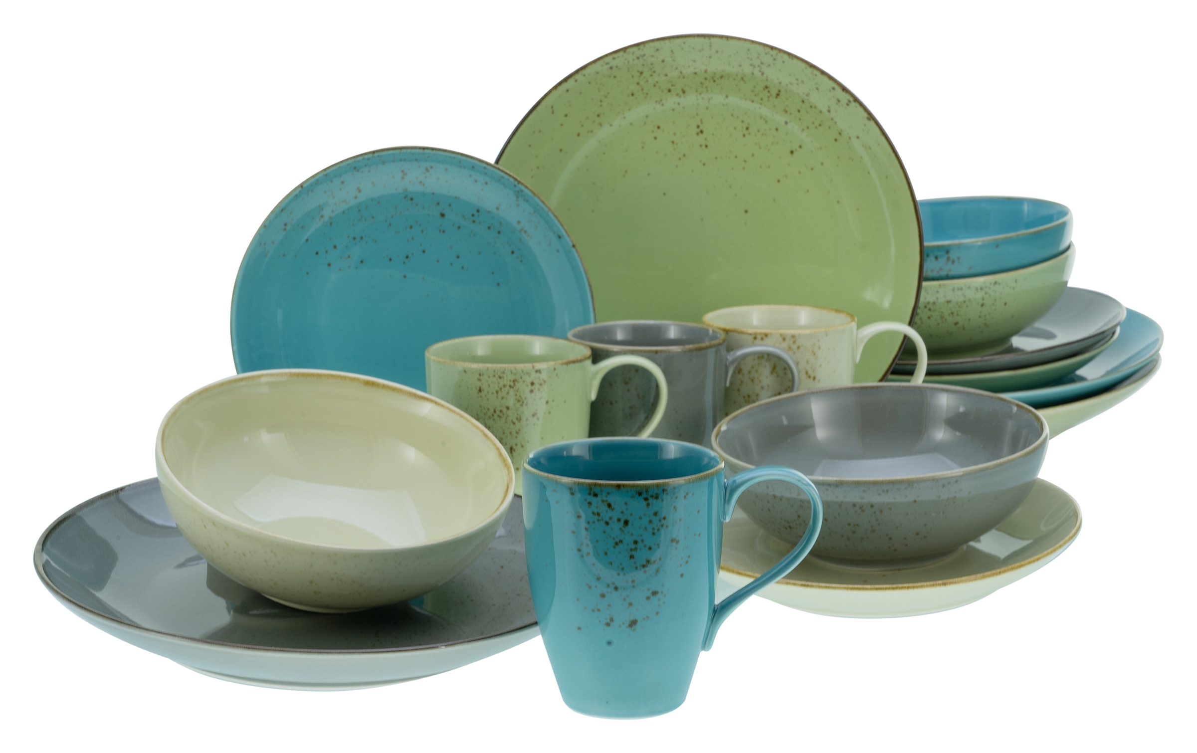 CreaTable Kombiservice »Geschirr-Set NATURE COLLECTION« Service, harmonische Naturglasur, 16 Teile, für 4 Personen
