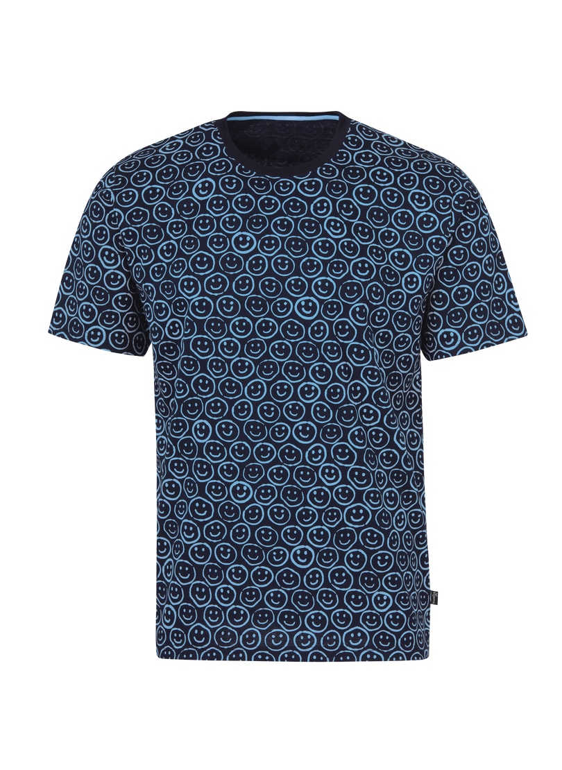 Trigema T-Shirt »TRIGEMA T-Shirt mit freundlichem Smiley-Muster«, (1 tlg.)
