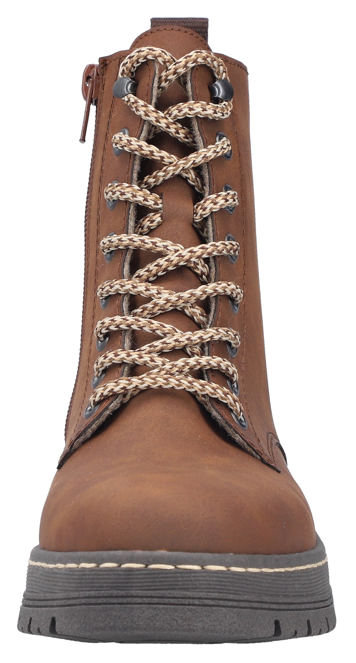 Rieker Schnürstiefelette, Schnürboots, Plateauboots, Profilsohle, mit Innenreißverschluss