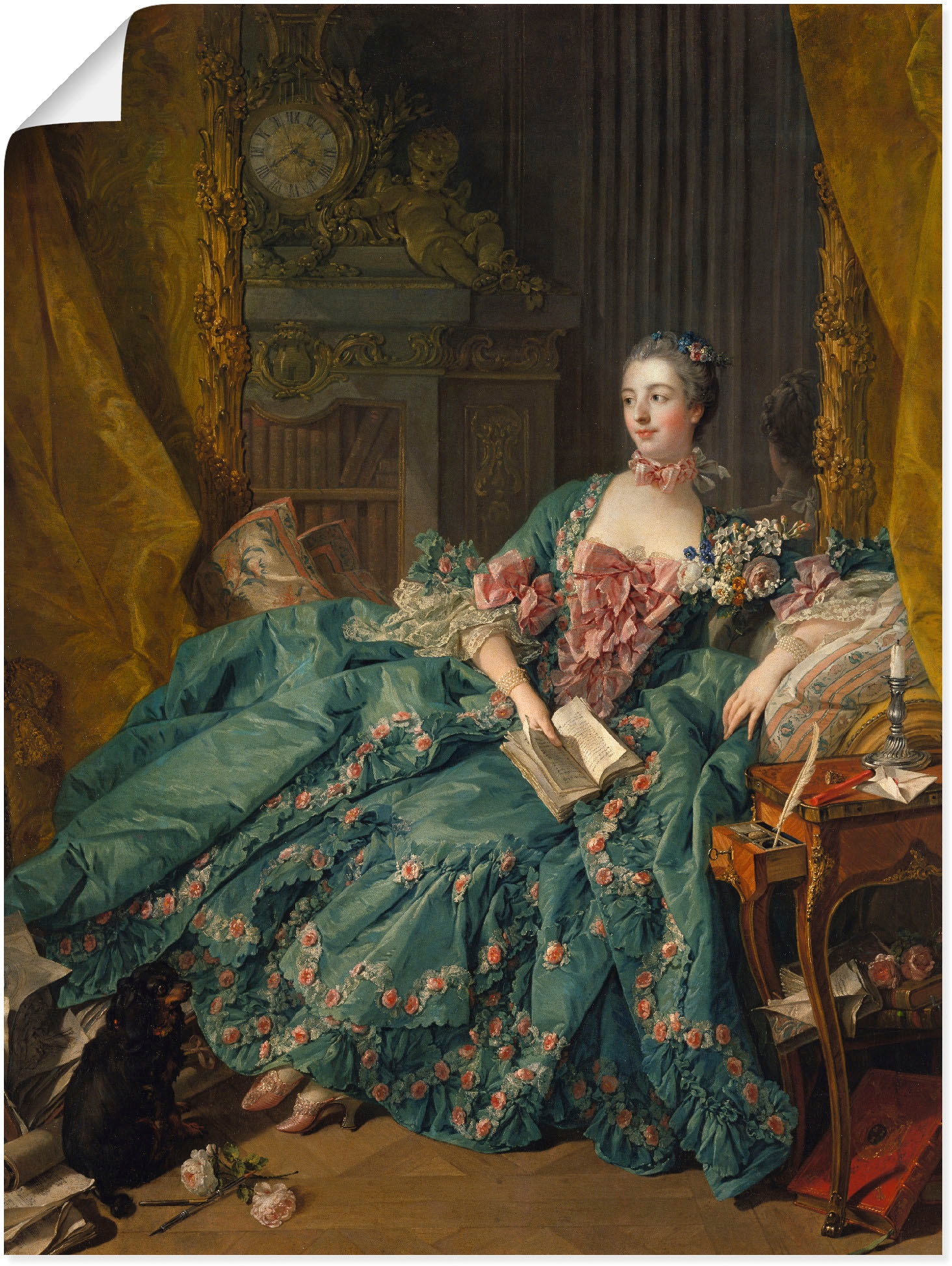 Wandbild »Bildnis der Marquise de Pompadour. 1756«, Frau, (1 St.), als Leinwandbild,...