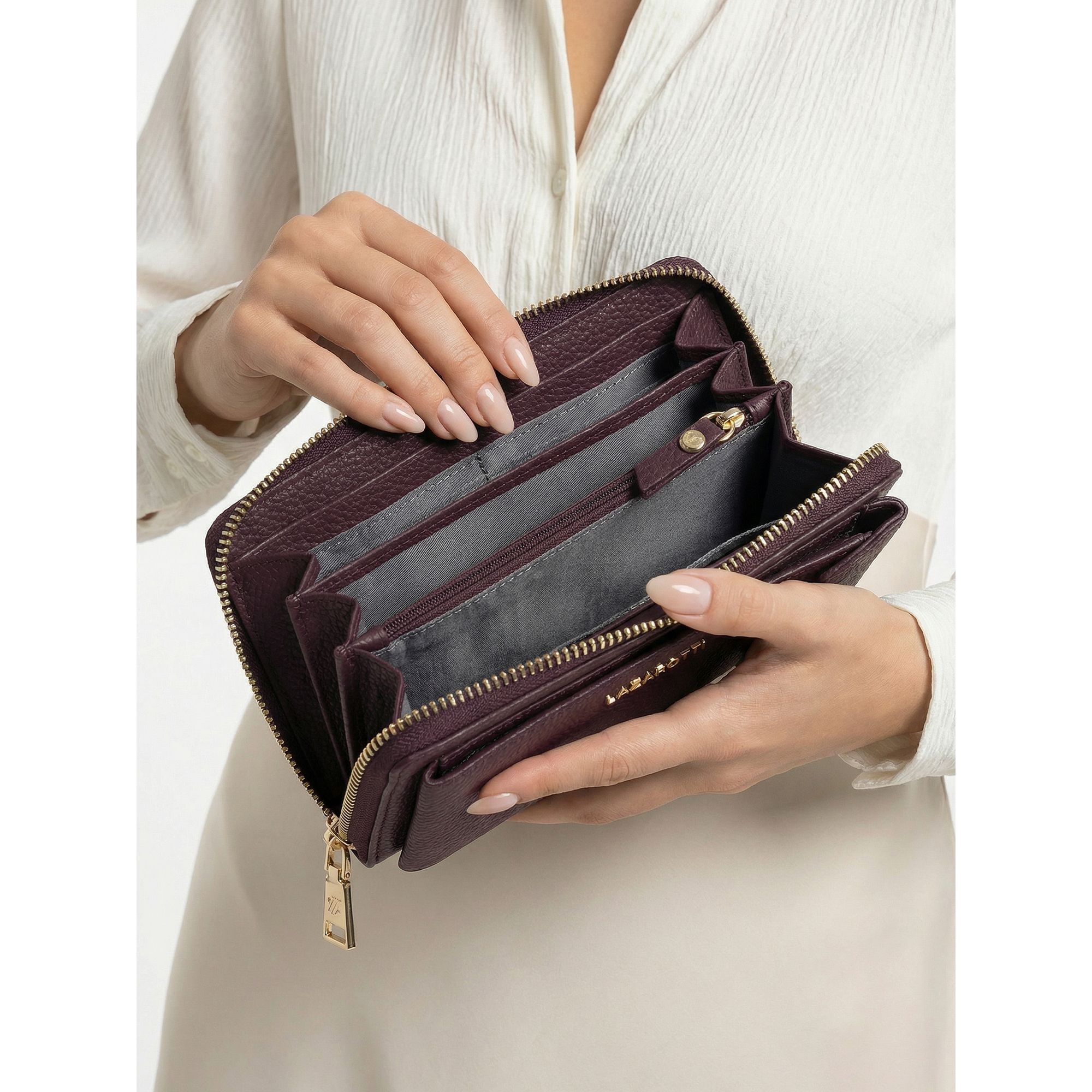 Lazarotti Smartphone-Hülle »Bologna Leather Zip-Around Geldbörse Handytasche Leder 19 cm«