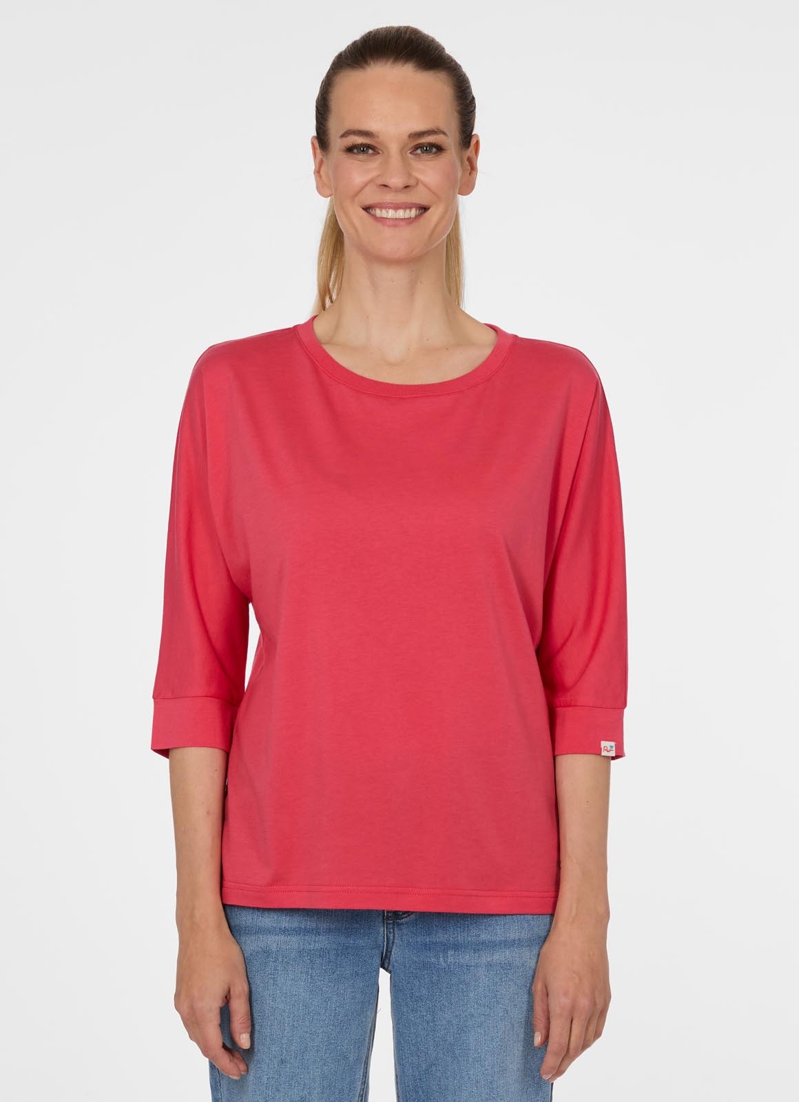 Ragwear 3/4-Arm-Shirt "SHIMONA" mit Rundhalsausschnitt, ohne Verschluss, aus Baumwollmischung