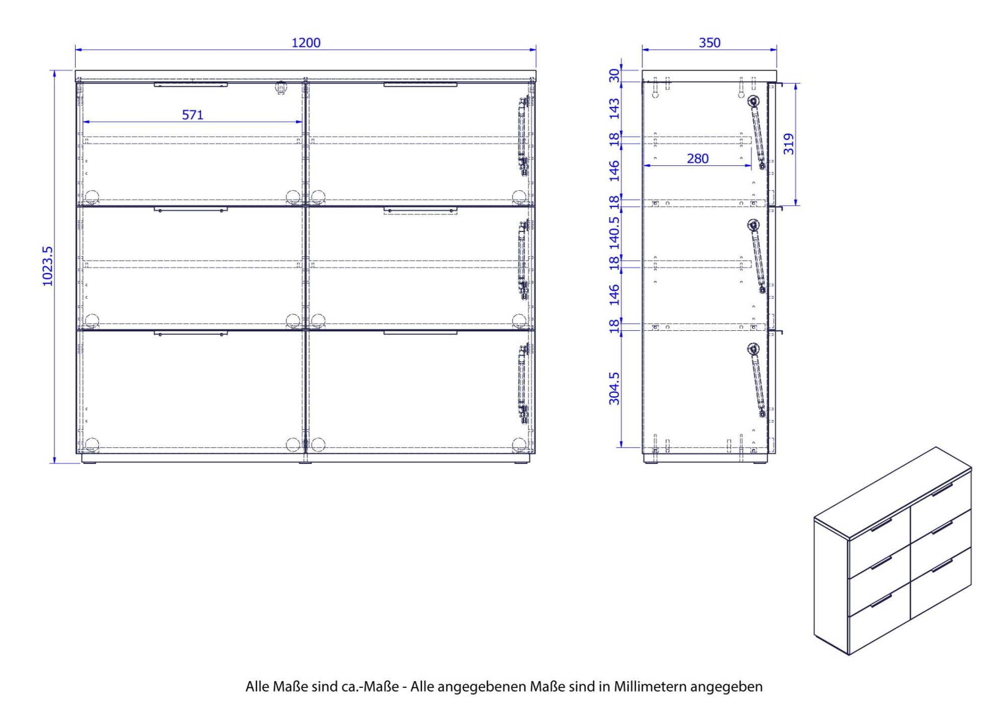 Composad Schuhschrank »Schuhschrank mit Klapptüren, Schuhkipper«, (1 St.), Mit 6 Klapptüren
