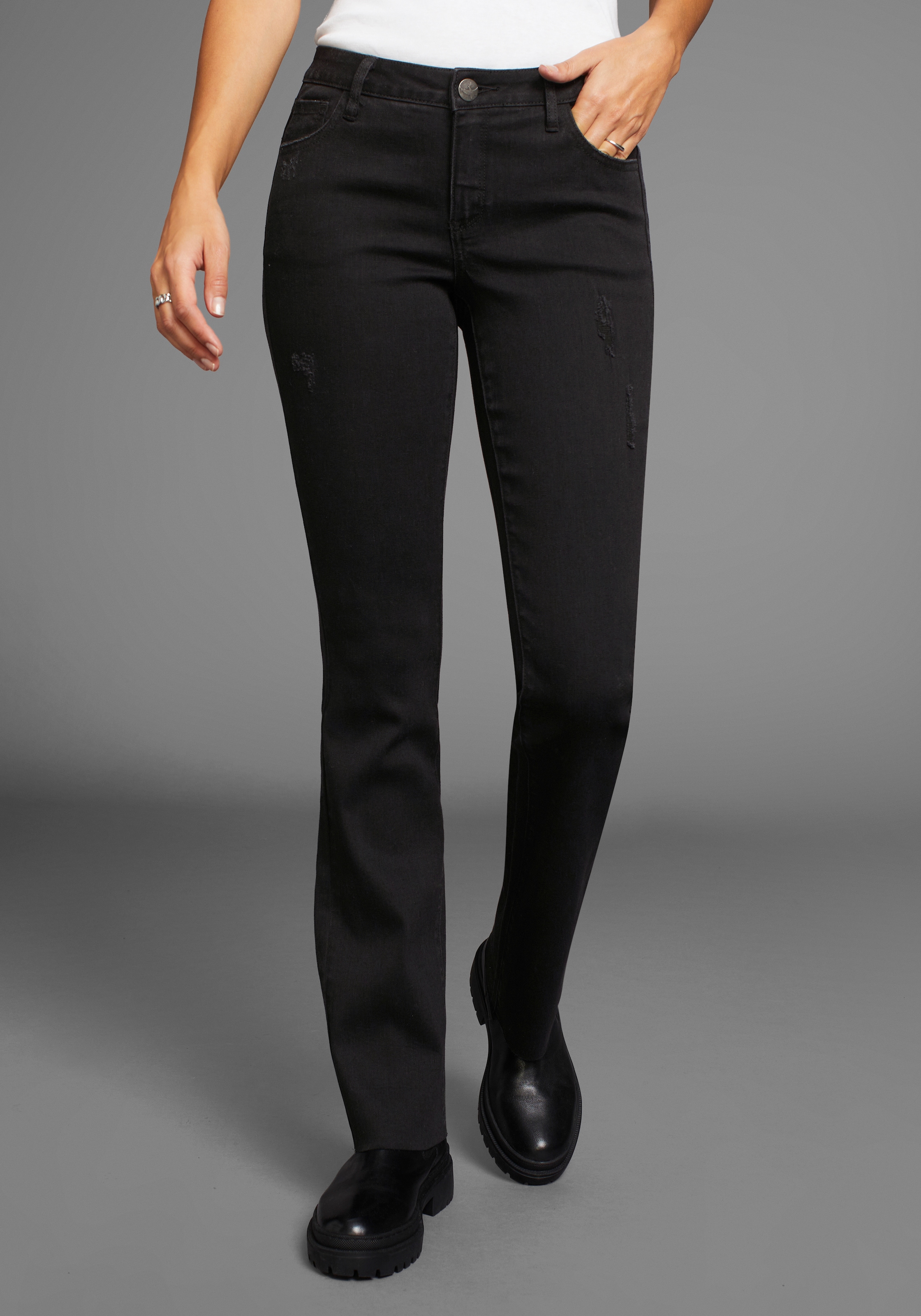 Arizona "Ultra-Stretch" ausgestellte Beinform, modischer Used-Look, normale günstig online kaufen