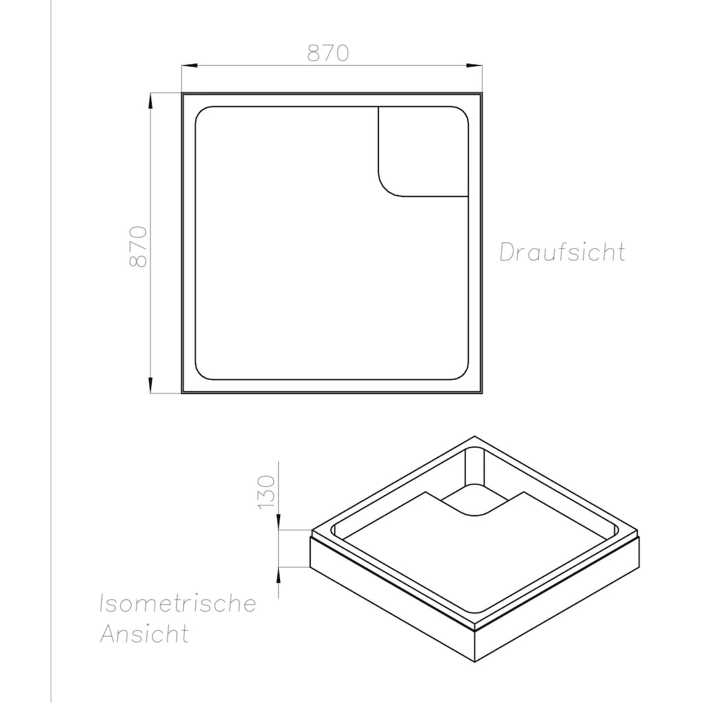 OTTOFOND Duschwanne »Set Quadratische Duschwanne«, (3 St.)