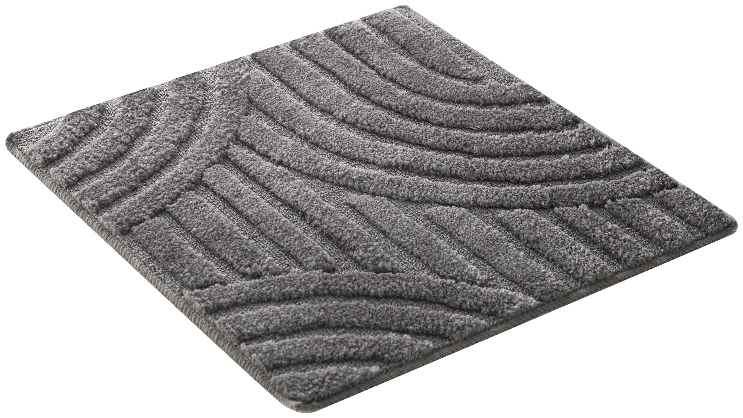my home Badematte »Regona Scandi, Badvorleger, Badezimmer Teppich, Duschvorleger«, strapazierfähig, Badteppich, Uni Farben, Hoch-Tief-Effekt, modernes Muster