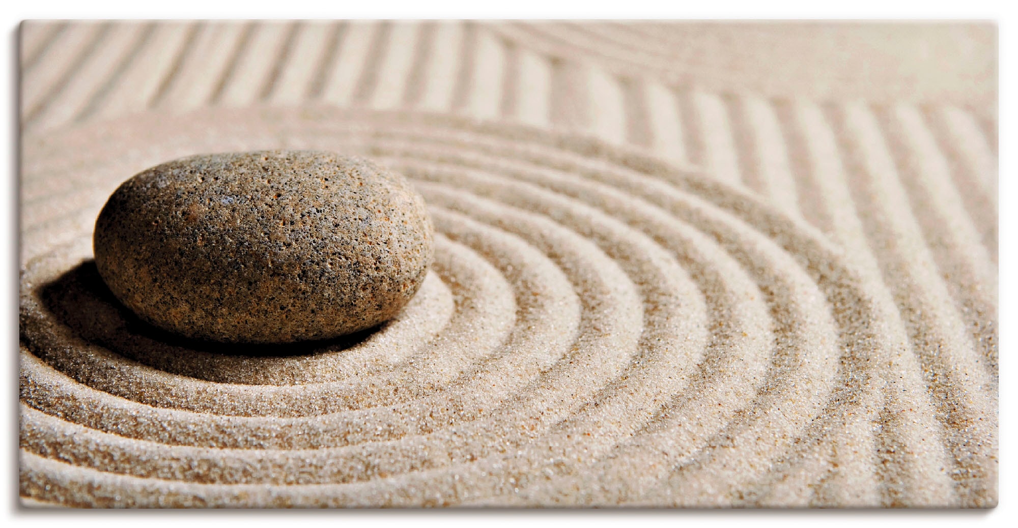 Artland Leinwandbild "Mini Zen Garten - Sand" Zen 1 Stk. tlg. auf Holzrahmen gespannt