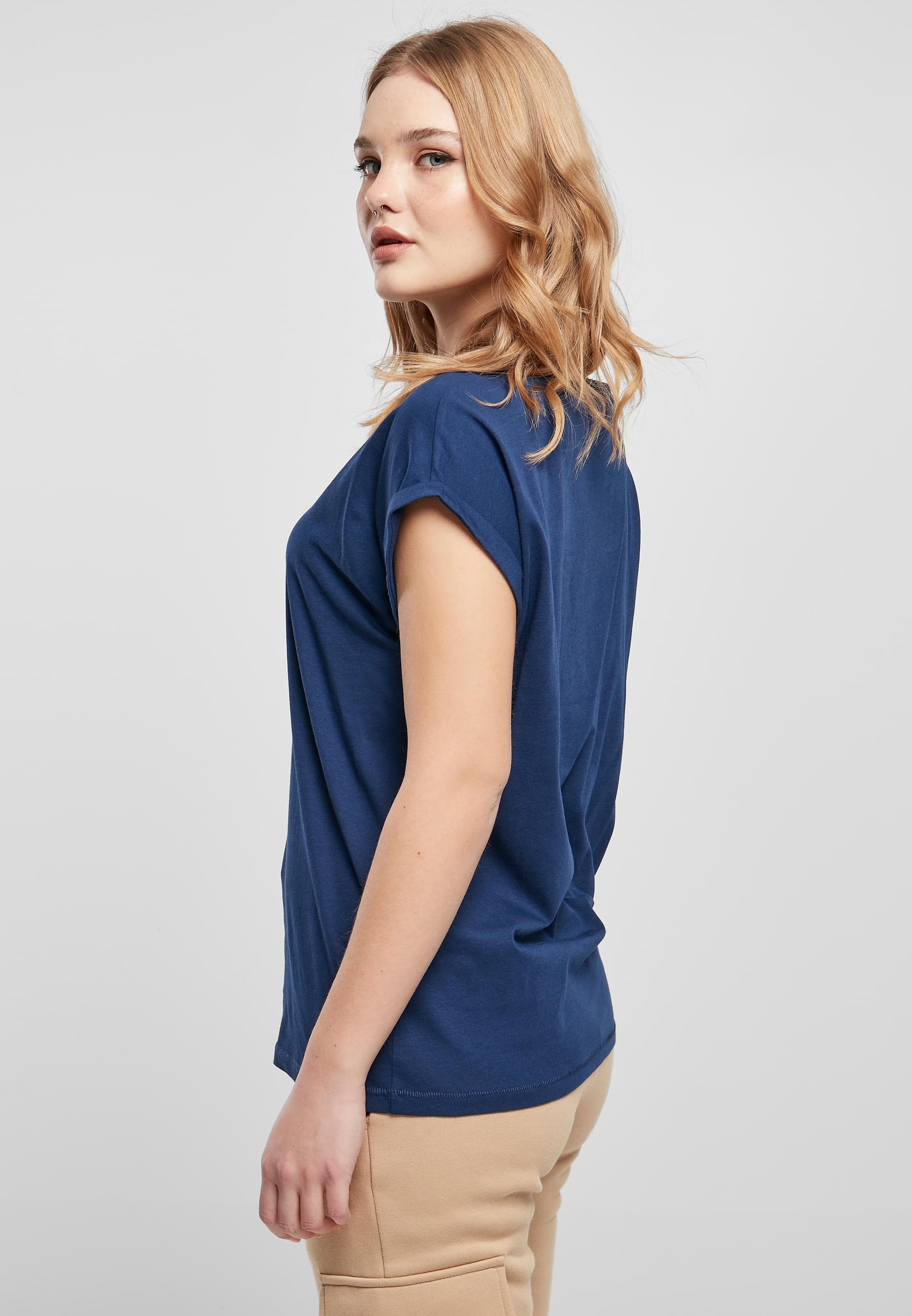 URBAN CLASSICS Kurzarmshirt »Urban Classics Damen Ladies Extended Shoulder Tee«, (1 tlg.)
