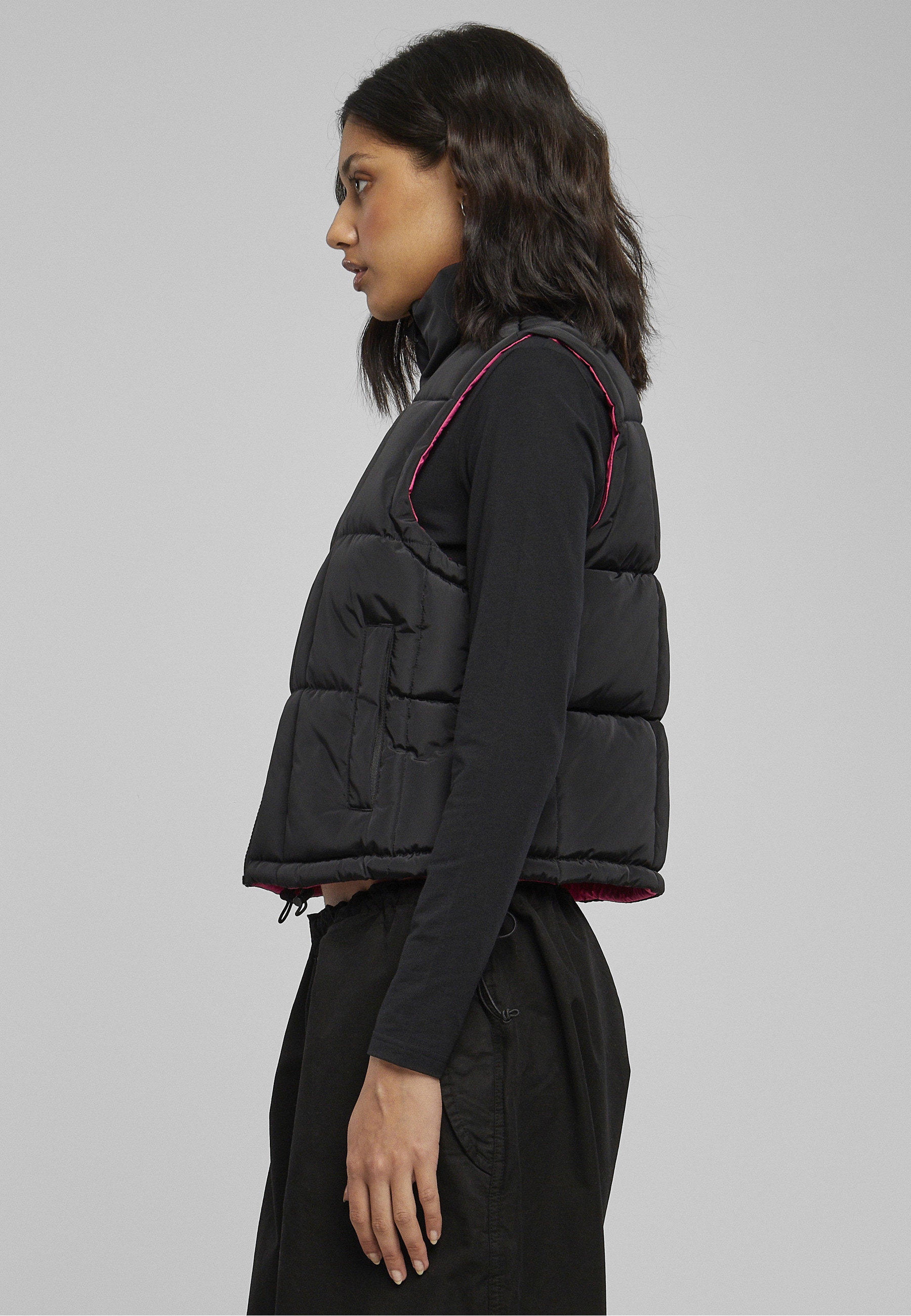 URBAN CLASSICS Steppweste »Urban Classics Damen Ladies Reversible Cropped Puffer Vest«