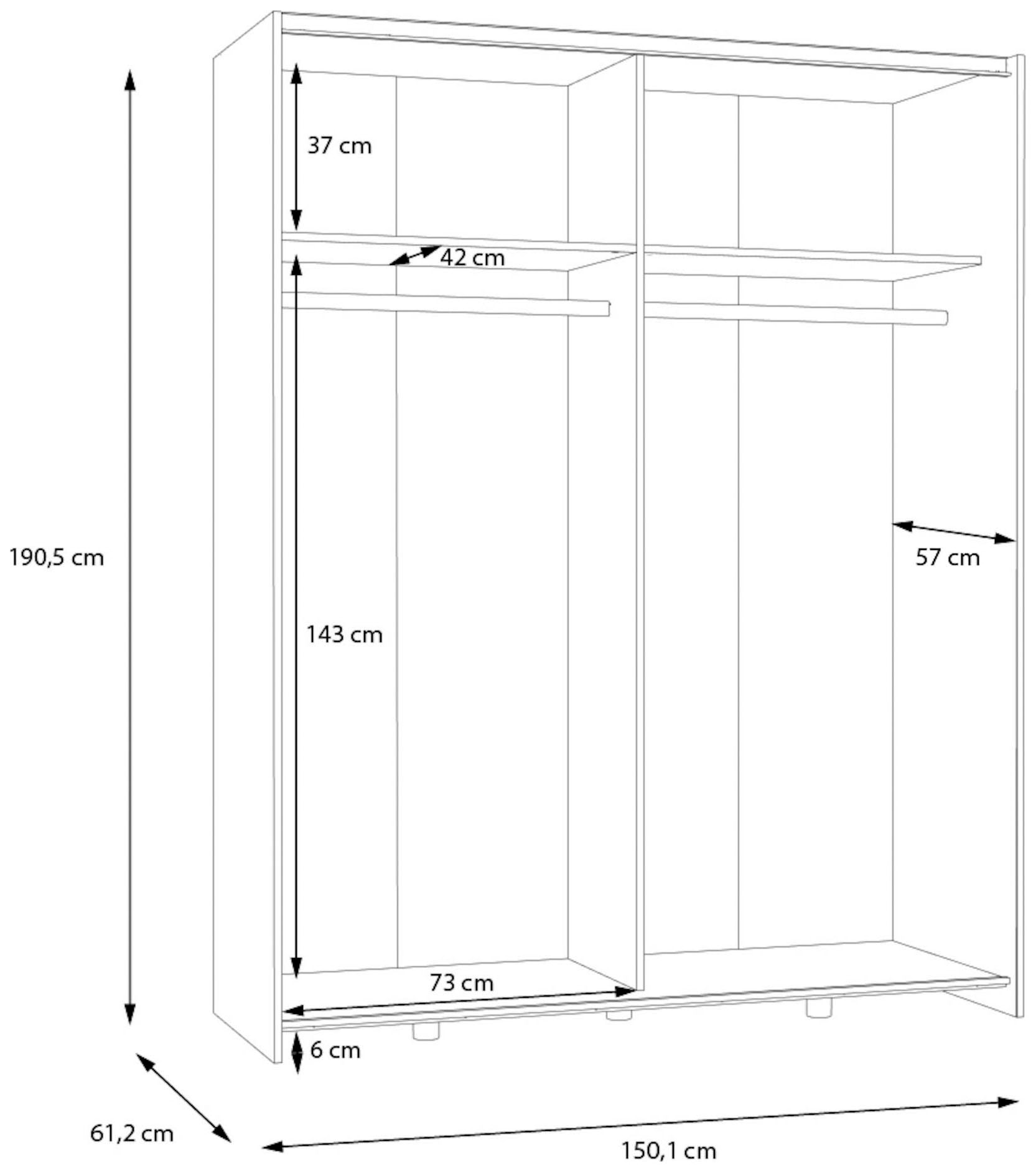 Home affaire Schwebetürenschrank »OTTOs Choice, 2 Schiebetüren, Made in Europe, stabil und zeitlos«, (5 Breiten: 120 -200cm, Höhe ca. 190cm), in verschiedenen Farben und Breiten
