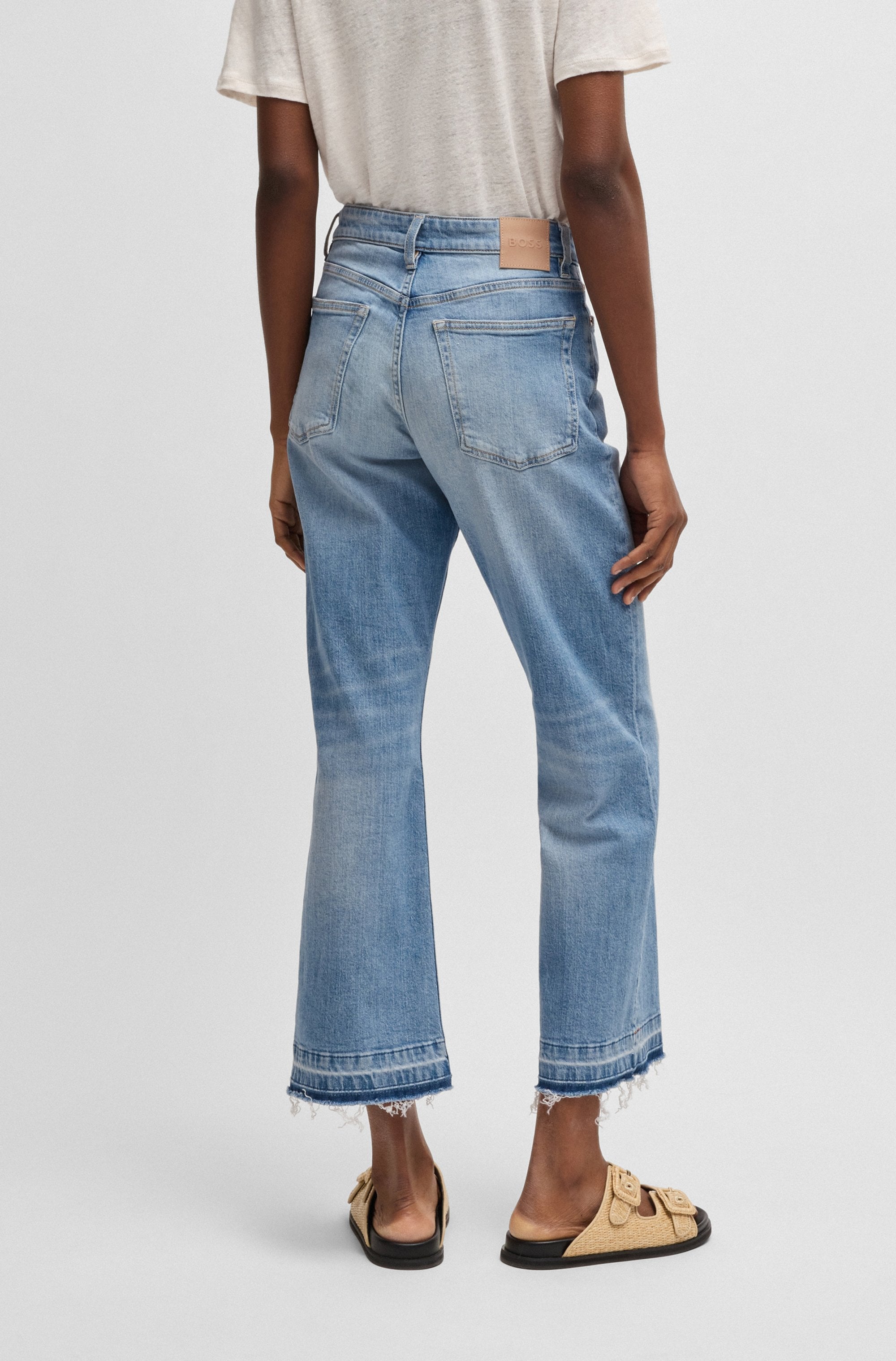 BOSS ORANGE Schlagjeans »Soft Kick Flare High Rise Premium Damenmode«, (BOSS ORANGE DENIM), in cropped Form