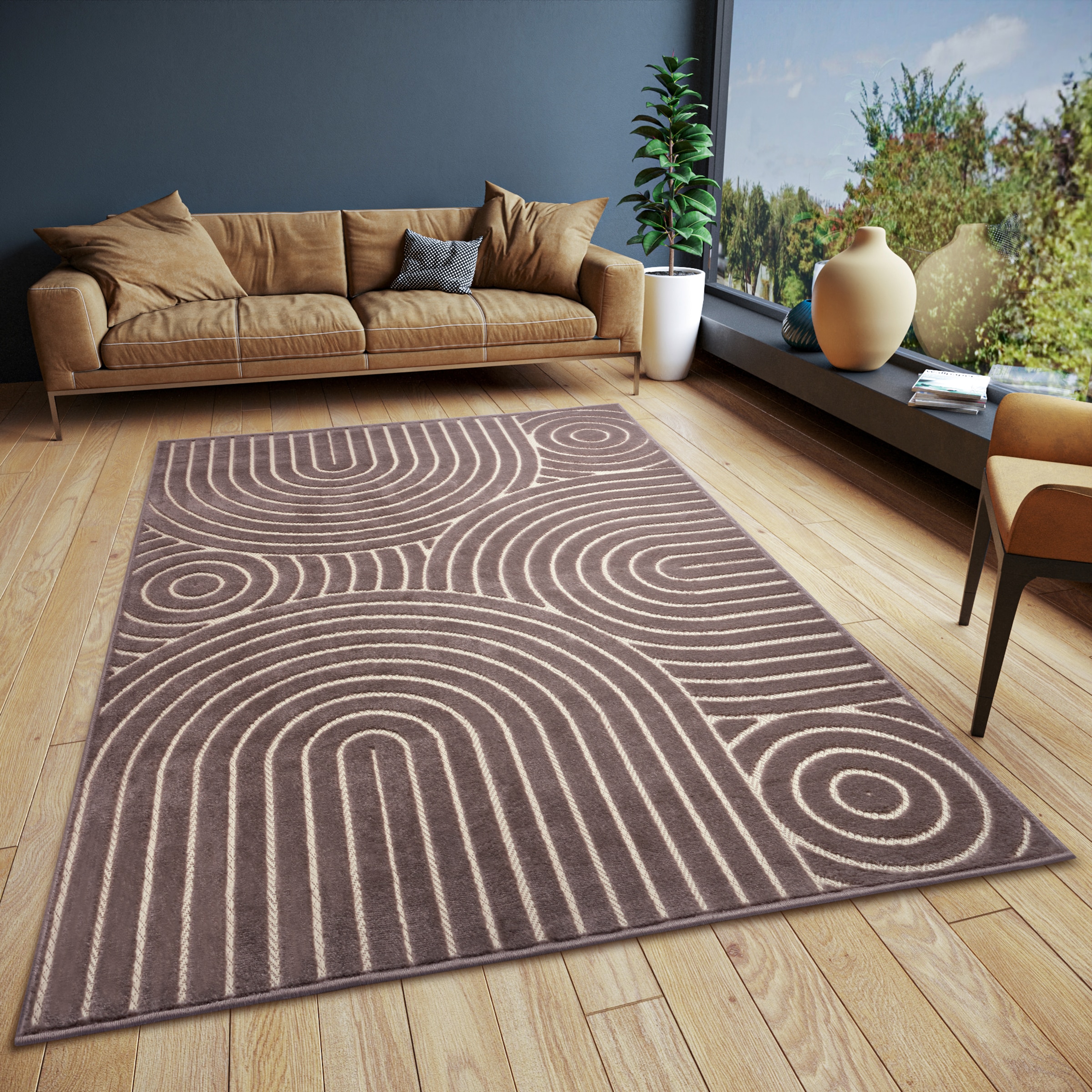 HANSE Home Teppich »Wave«, rechteckig, Flachgewebe, Modern, Geometrisch,  Boho-Style, 3D-Effekt, Wohnzimmer | BAUR