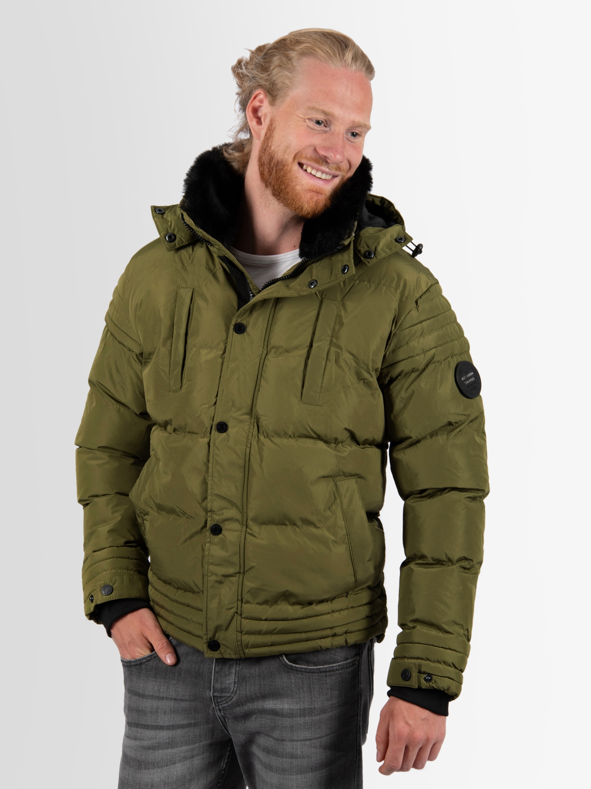 Alessandro Salvarini Winterjacke »ASFabiano«, mit warmem Teddyfell und abnehmbarer Kapuze