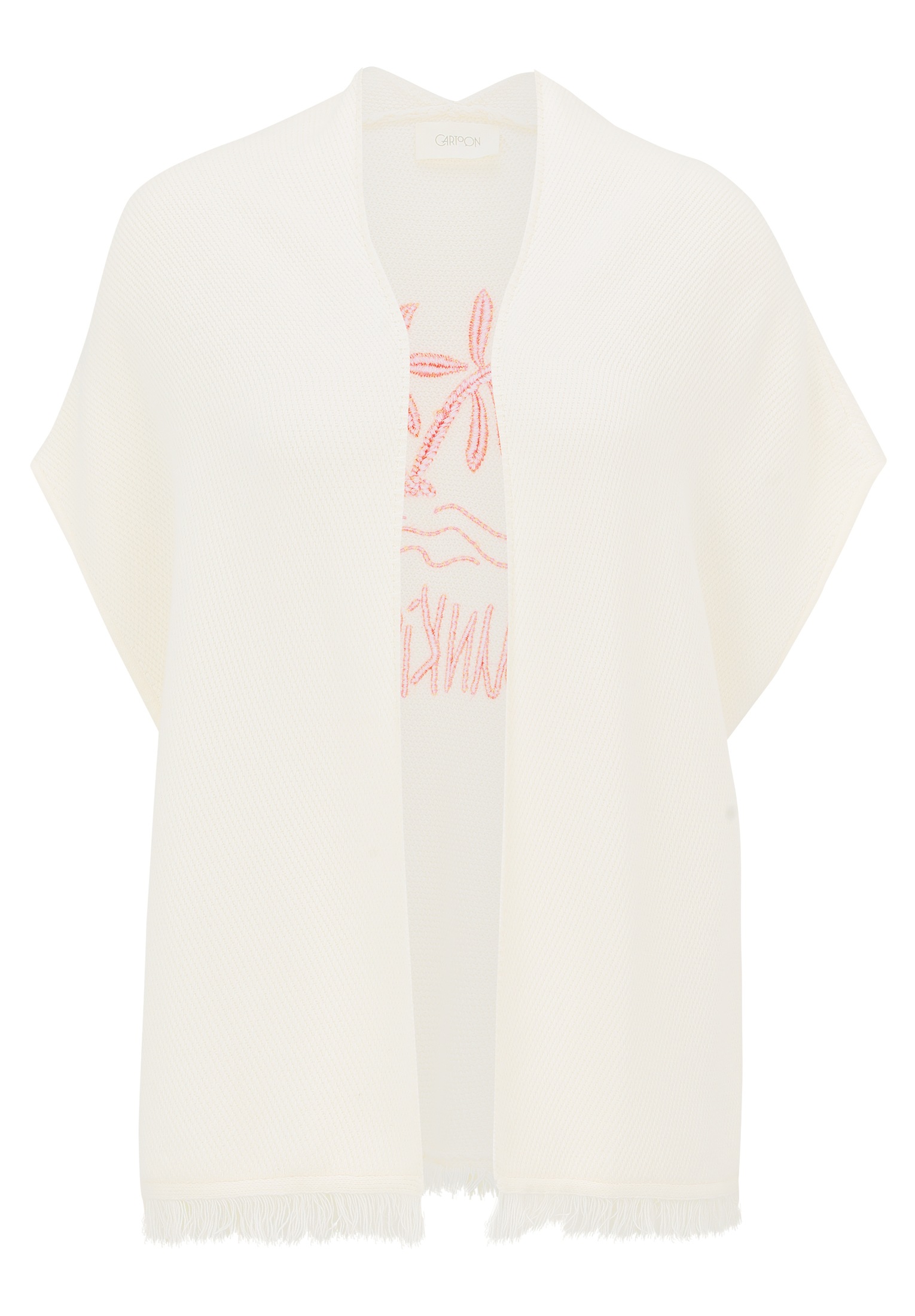 Cartoon Strickjacke »Cartoon Strick-Poncho mit Stickerei«, Stickerei