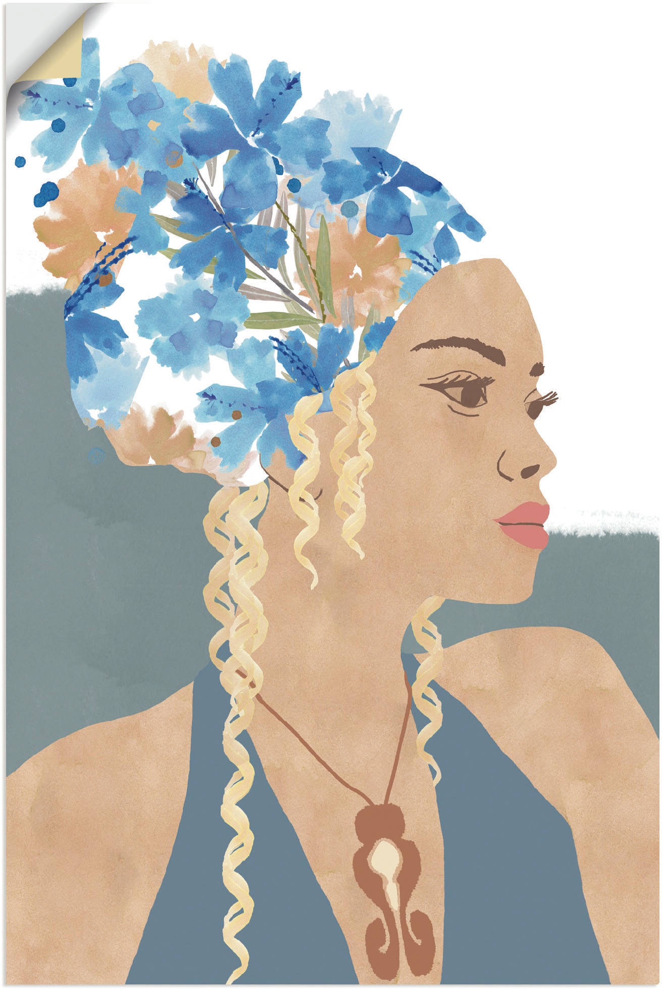 Artland Wandfolie "Maia in voller Blüte", Portrait, (1 St.), selbstklebend