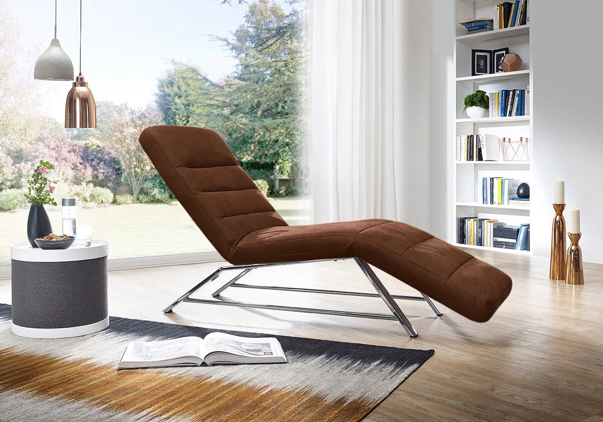 W.SCHILLIG Relaxliege "daily dreams bequem und elegant, B/T 75/170cm" Funktionsliege wahlweise mit Motor, Gestell Chrom, Breite 75 cm