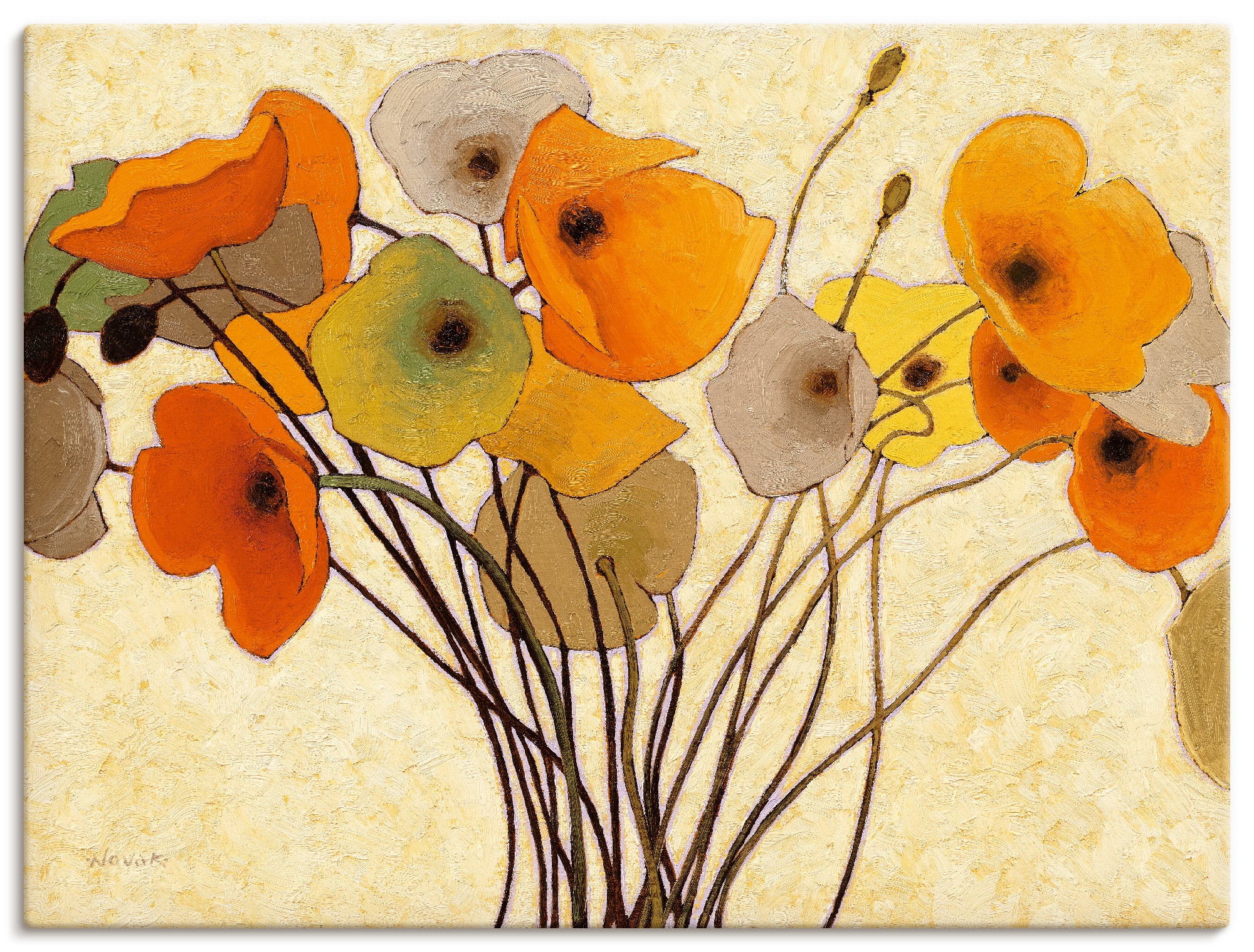 Artland Wandbild "Kürbismohn I" Blumen 1 Stk. tlg. als Leinwandbild, Poster günstig online kaufen