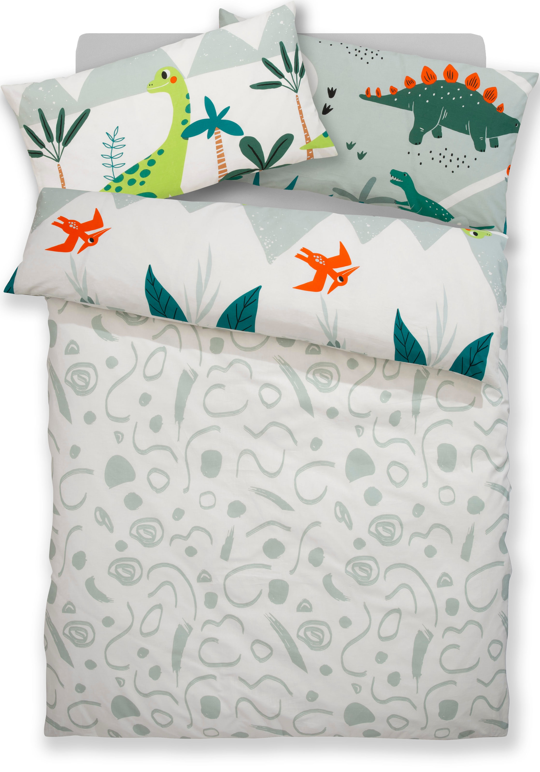 Lüttenhütt Kinderbettwäsche »CUDDLEE«, (2 tlg.), in vielen Designs: Dino,Einhorn,Weltraum,Baustelle,Herz,Trecker