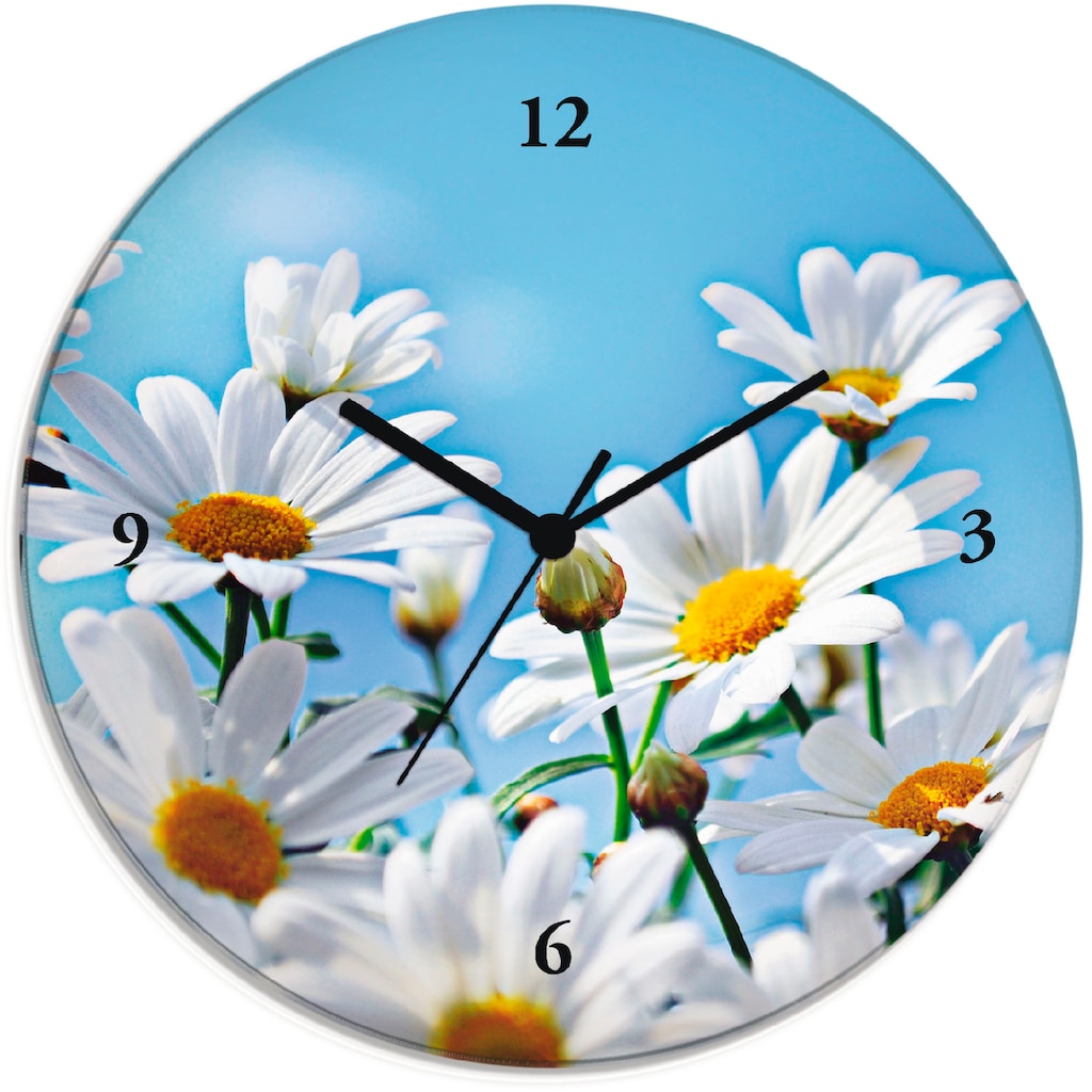 Artland Wanduhr »Blumen - Margeriten«