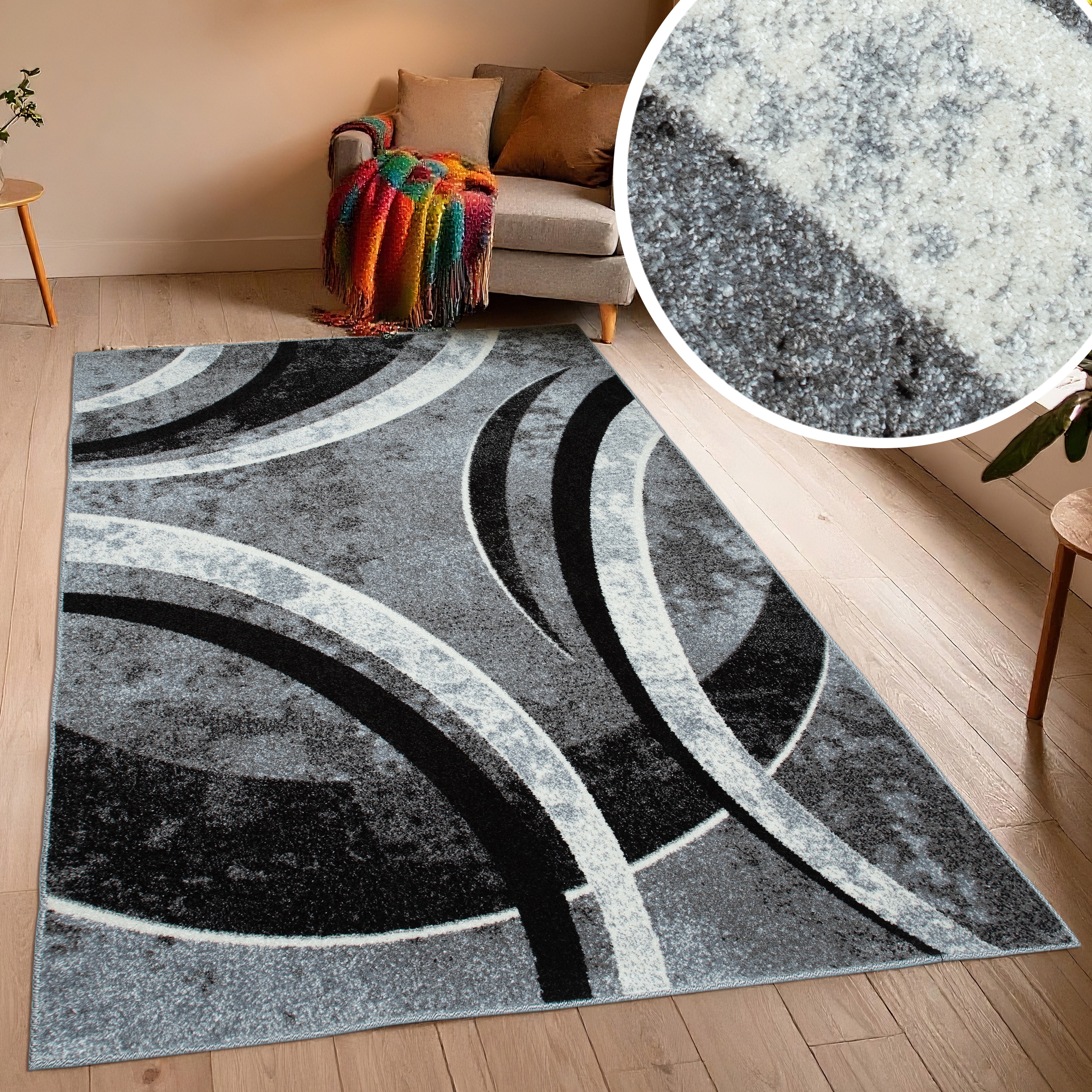 OTTO home Teppich "Flow, geometrisches Design" rechteckig 9 mm Höhe grafisch, abstrakt, elegant, Wohnzimmer, Schlafzimmer