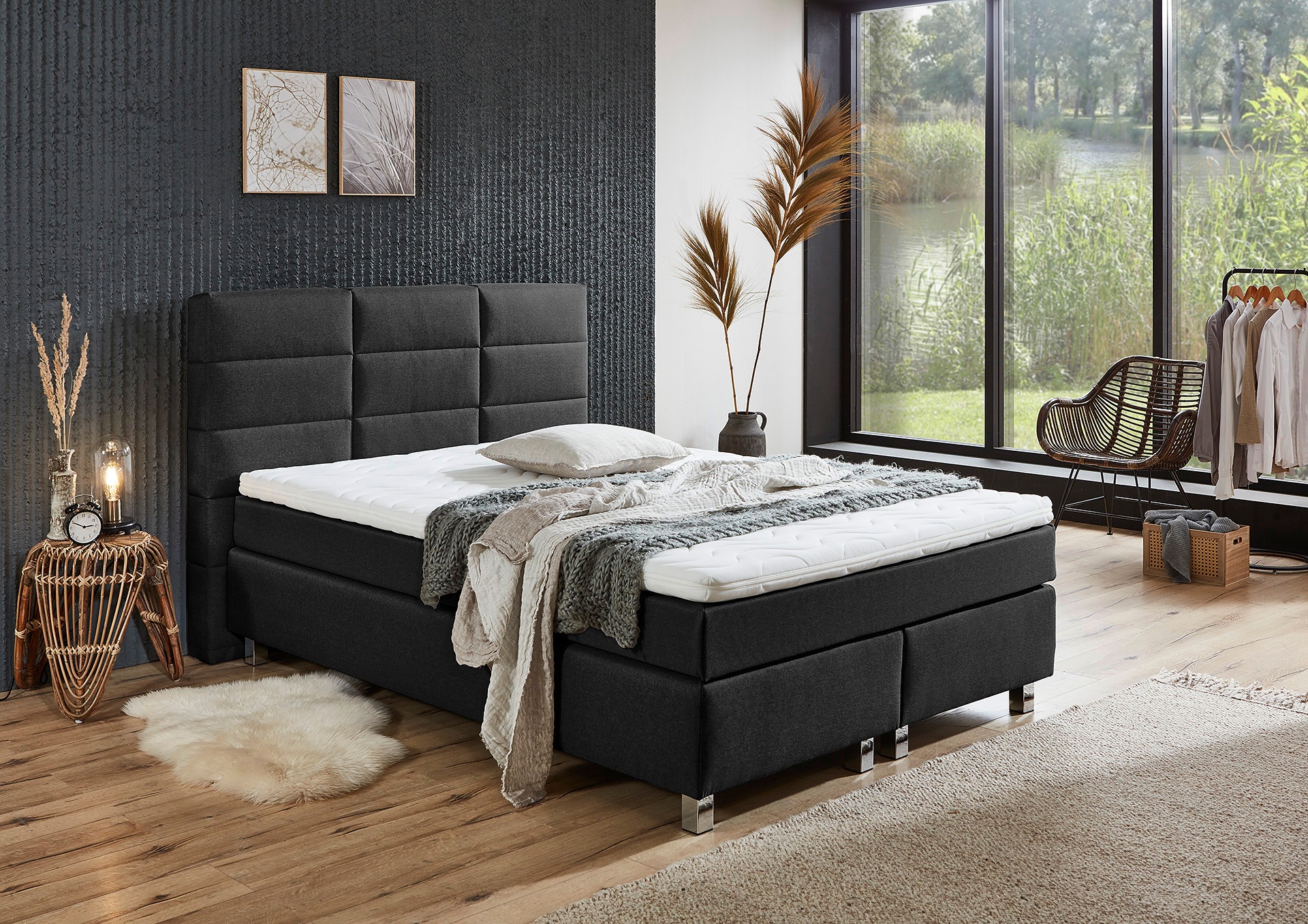 Westfalia Schlafkomfort Boxspringbett wahlweise mit Kaltschaum-Topper günstig online kaufen