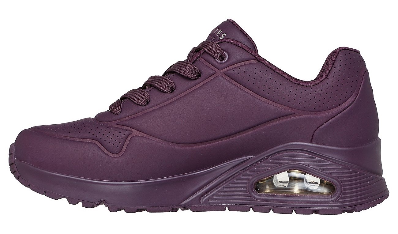 Wedgesneaker SKECHERS "UNO STAND ON AIR", Damen, Gr. 37, rot (burgunder), Lederimitat, Schuhe, Freizeitschuh, Halbschuh, Schnürschuh weich gepolsterte Innensohle 6