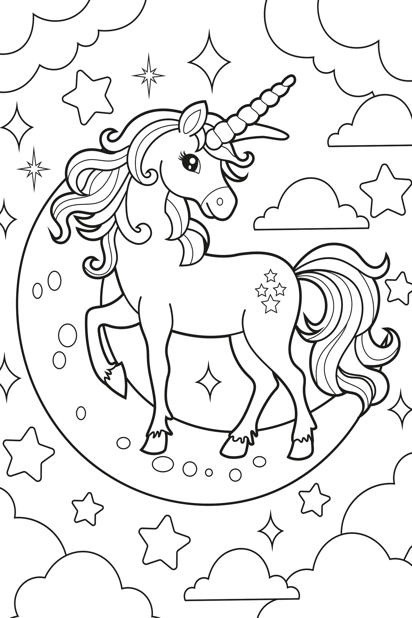 queence Wandsticker "Einhorn am Himmel" DIY-Wandsticker zum Bemalen günstig online kaufen