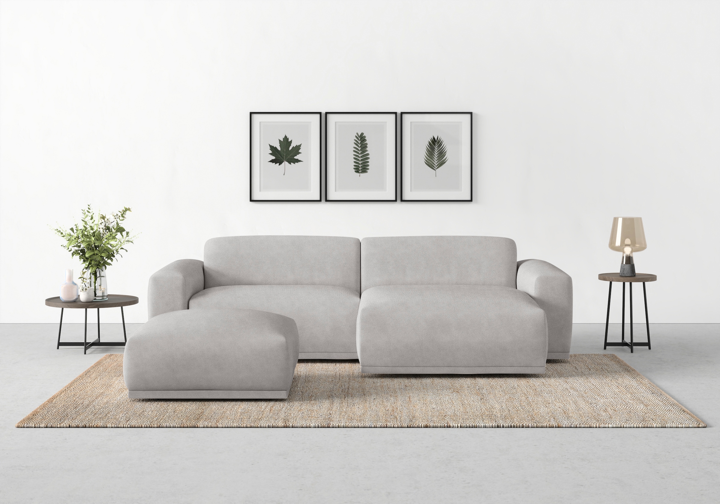 TRENDMANUFAKTUR Ecksofa »Braga, mit hochwertigem Kaltschaum, L-Form, in Cord erhältlich«, (2 St.), modernes Sofa, Couch mit hohem Sitzkomfort, 255/72/160 cm (B/H/T)