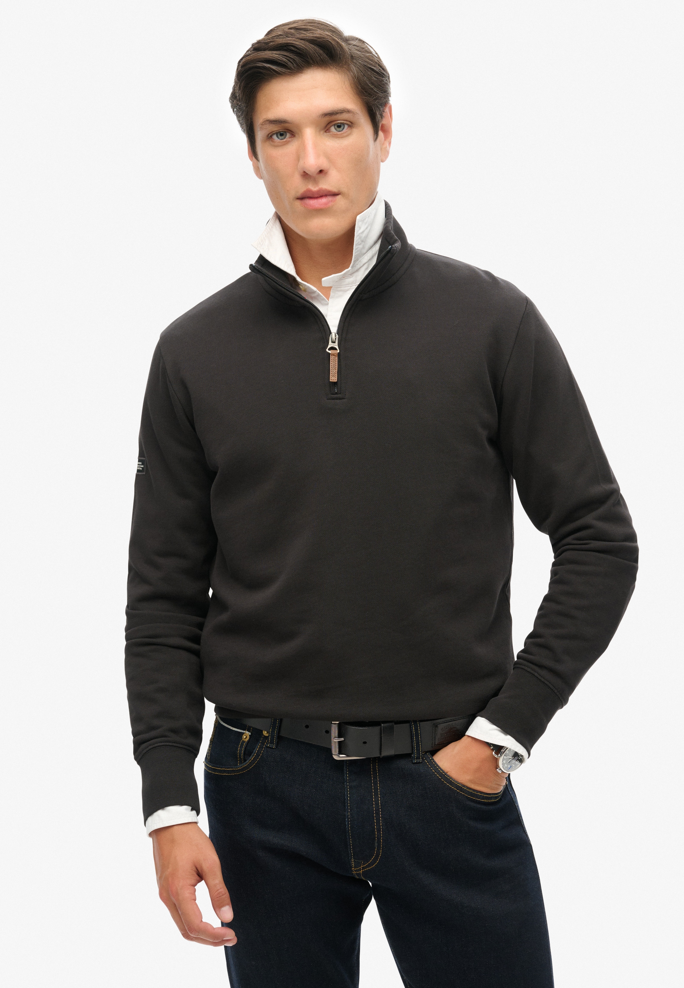 Superdry Sweatshirt "CORE LOGO HENLEY", mit Stehkragen und kurzem Reißversc günstig online kaufen